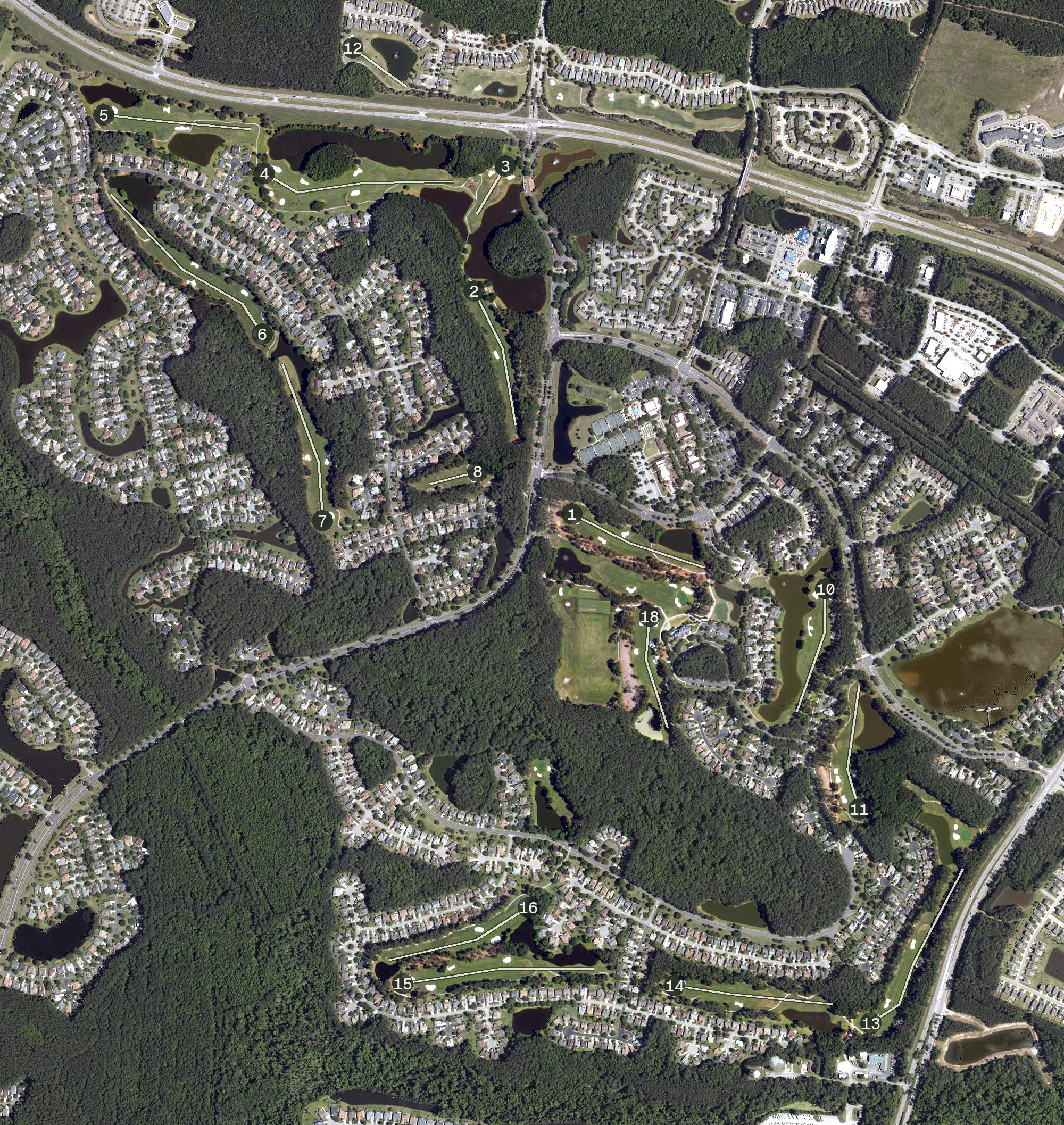 Aerial view of Sun City - Okatie Creek Golf Club, SC