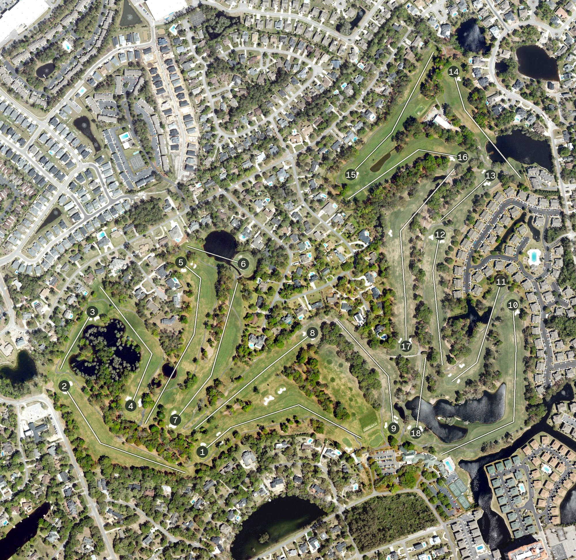 Aerial view of Surf Golf & Beach Club, SC