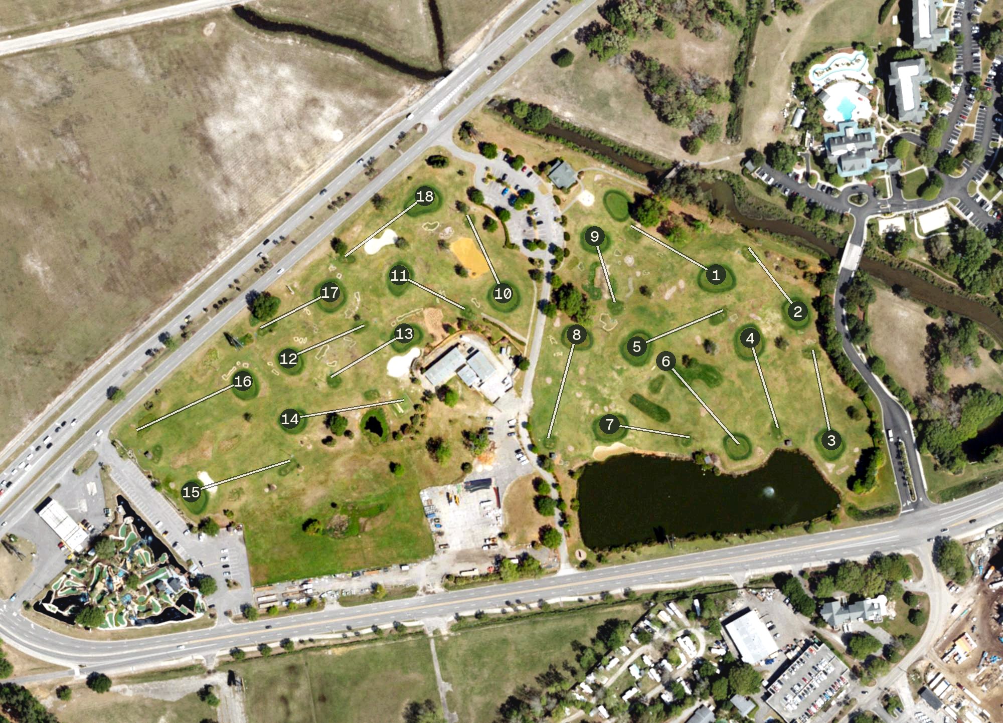 Aerial view of The Aero Club Short Course, SC