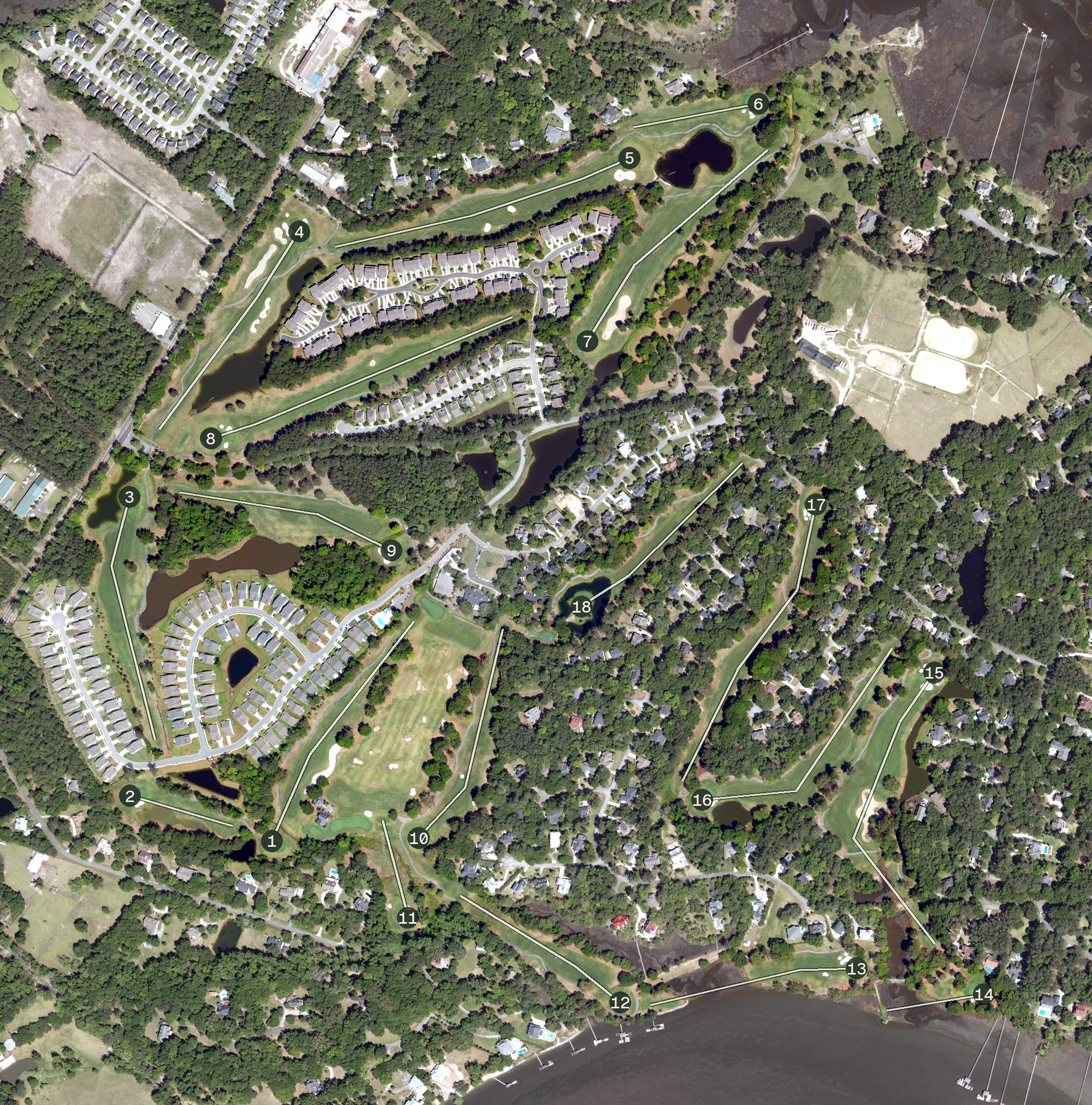 Aerial view of The Links at Stono Ferry, SC