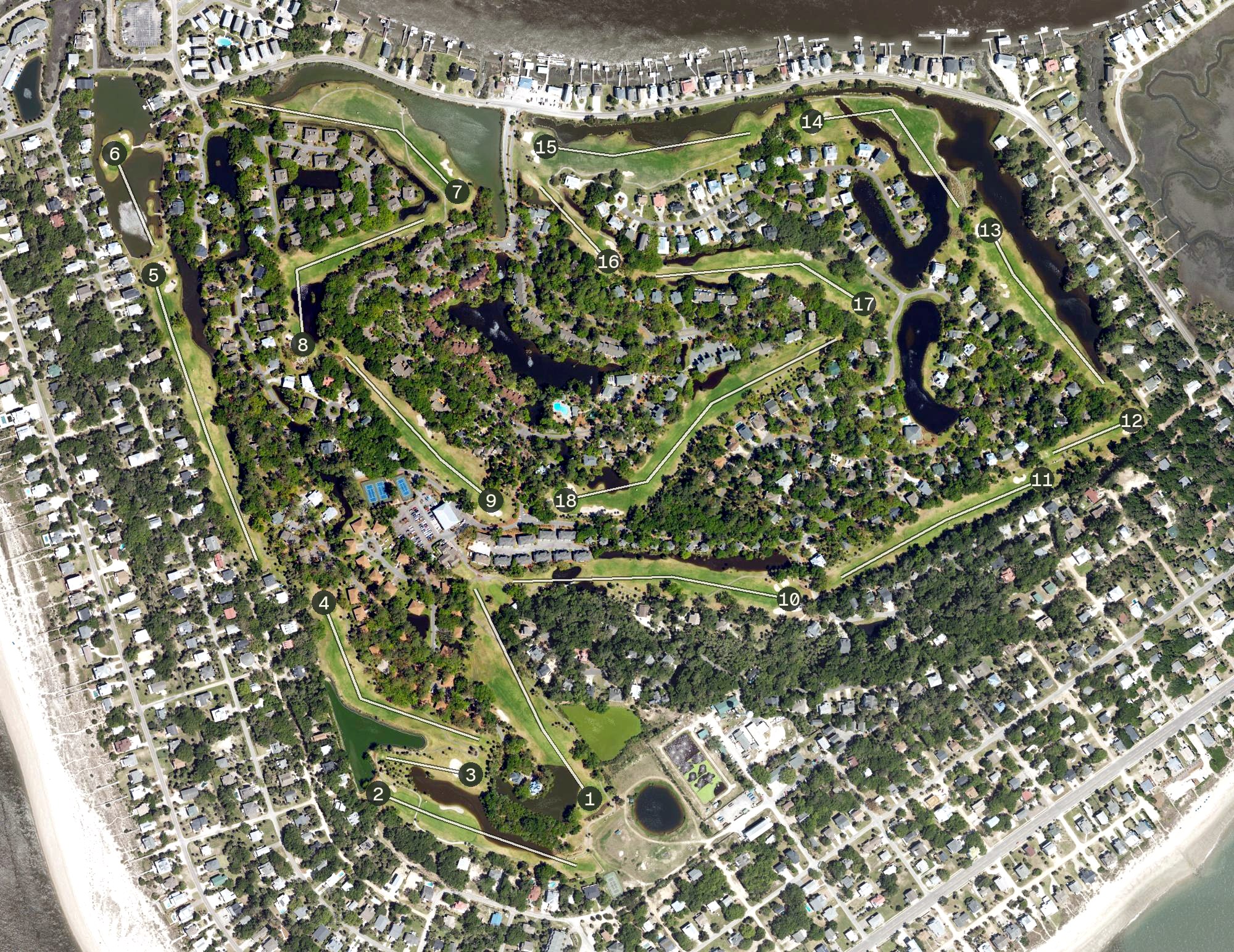 Aerial view of The Plantation Course at Edisto Beach, SC