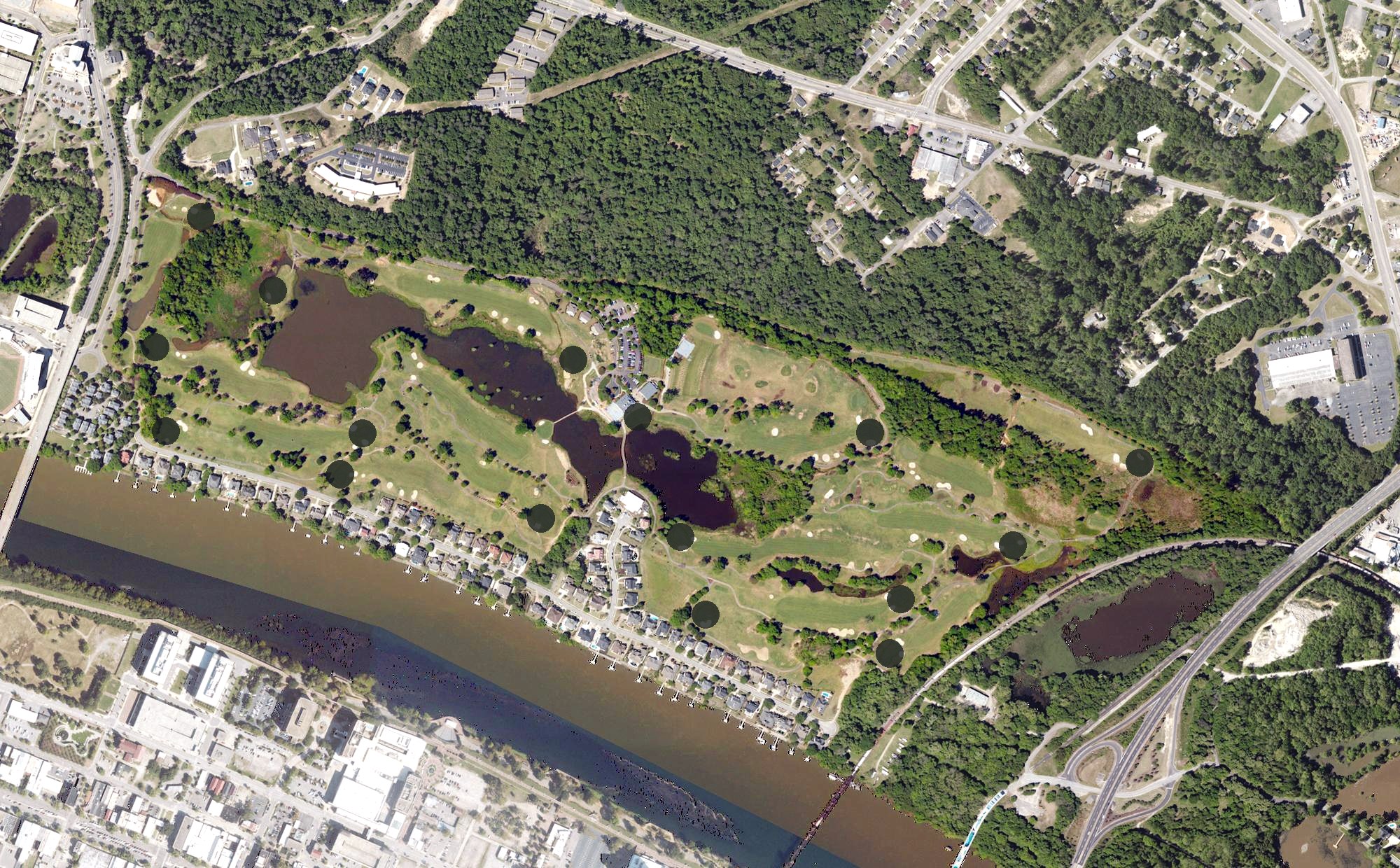 Aerial view of The River Golf Club, SC