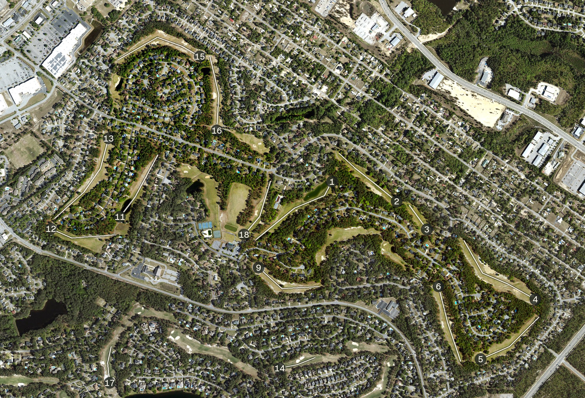 Aerial view of The Woodlands Golf & Country Club, SC