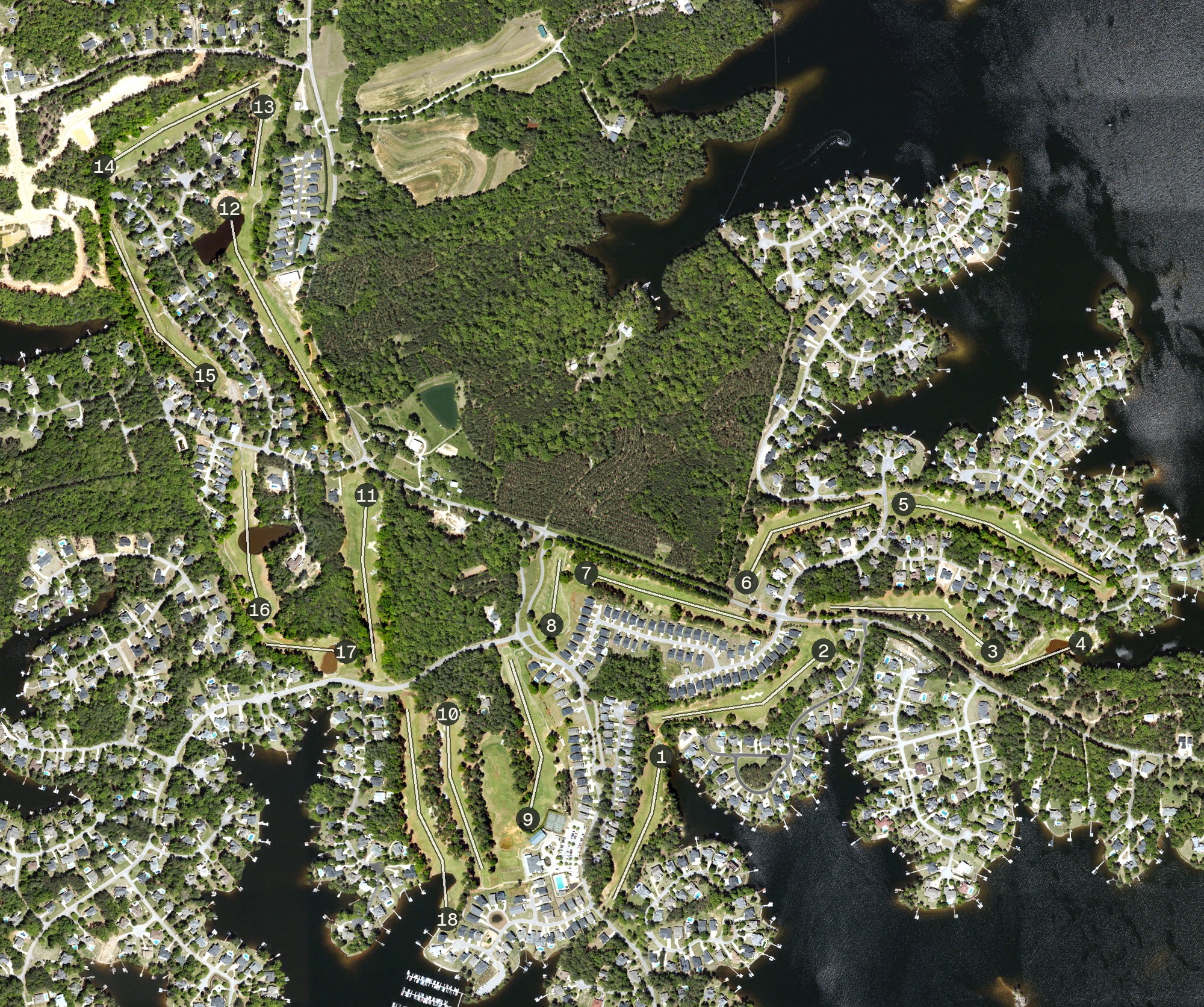 Aerial view of Timberlake Country Club, SC