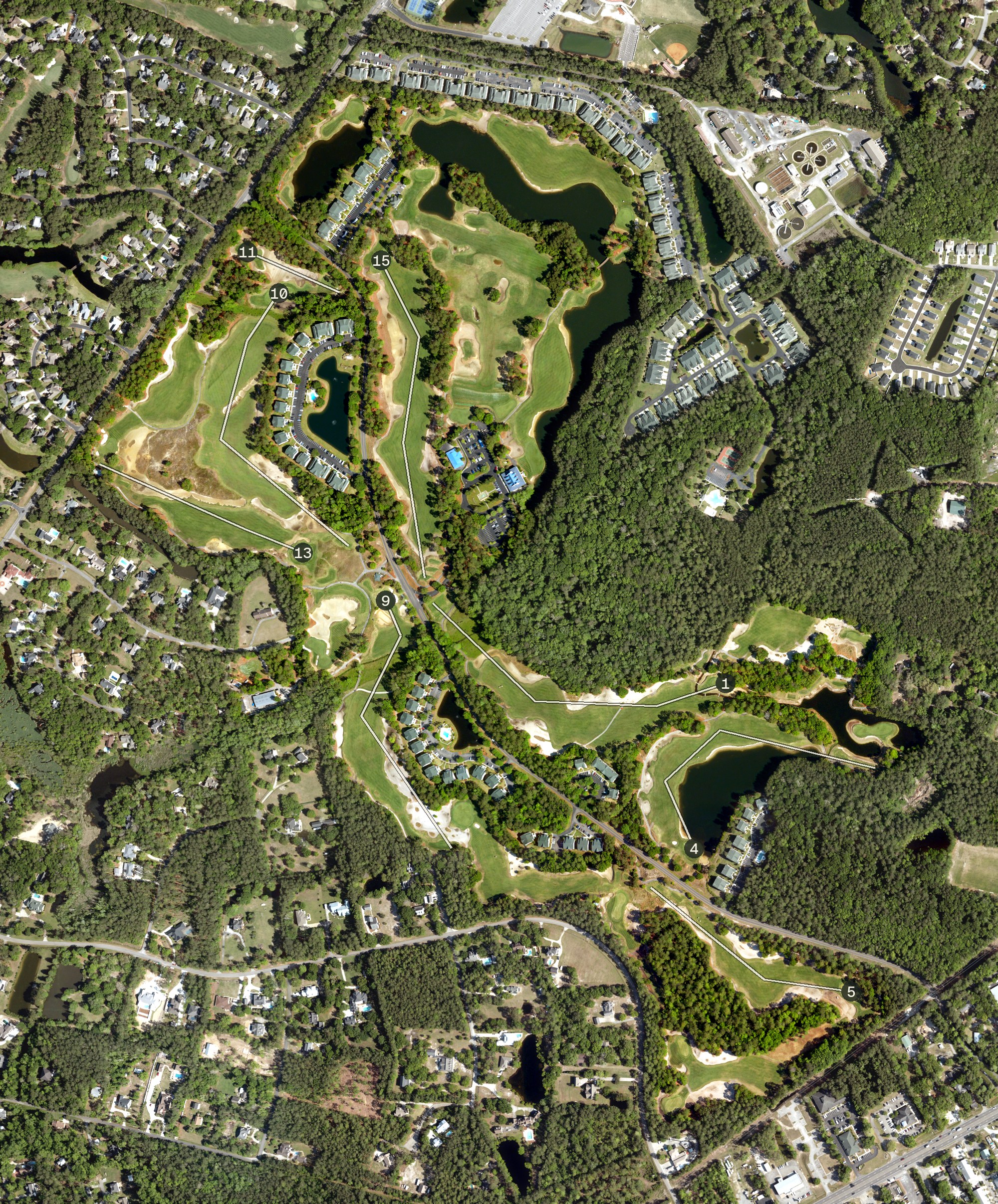 Aerial view of True Blue Golf Plantation, SC