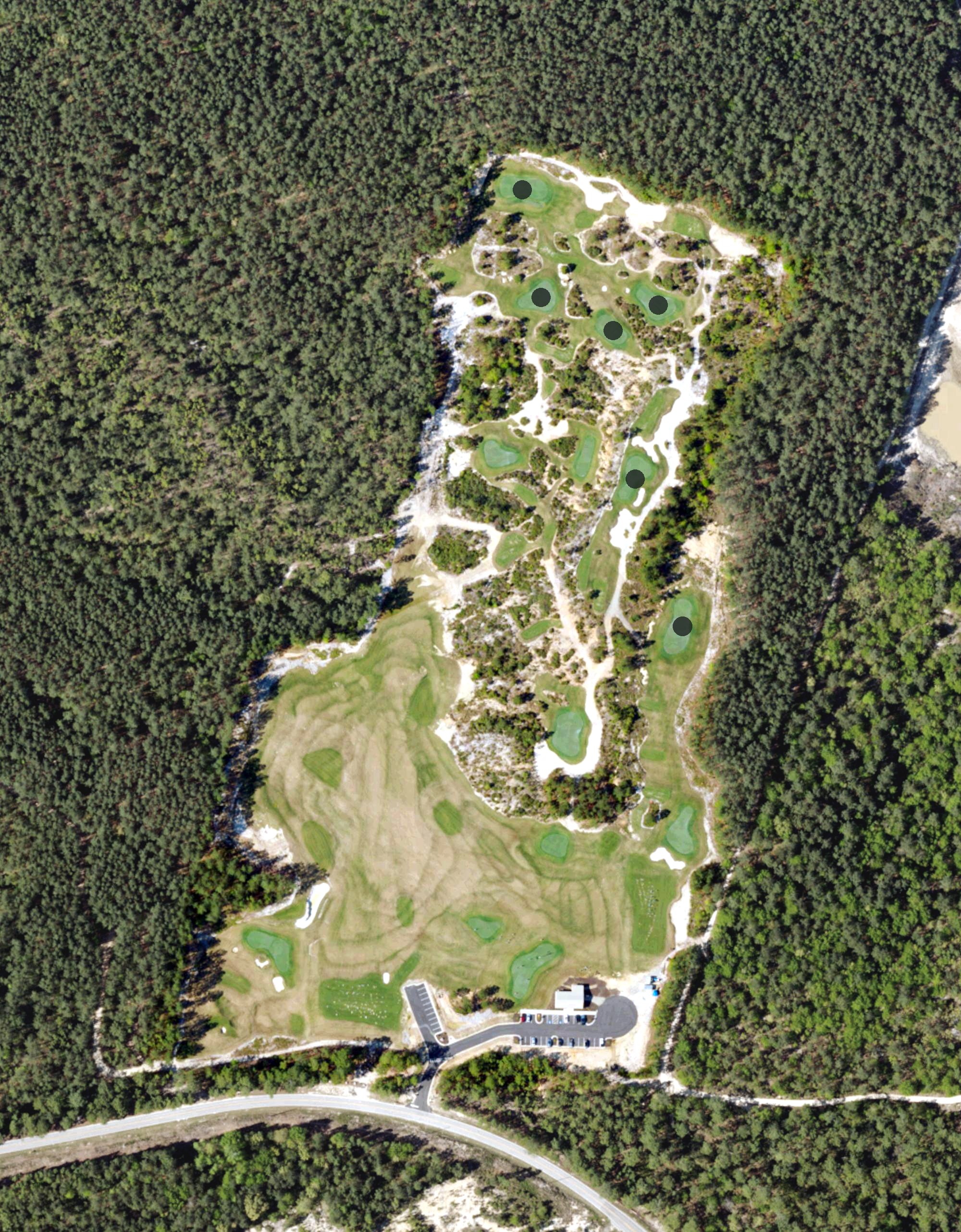 Aerial view of USC Aiken Golf Practice Facility, SC