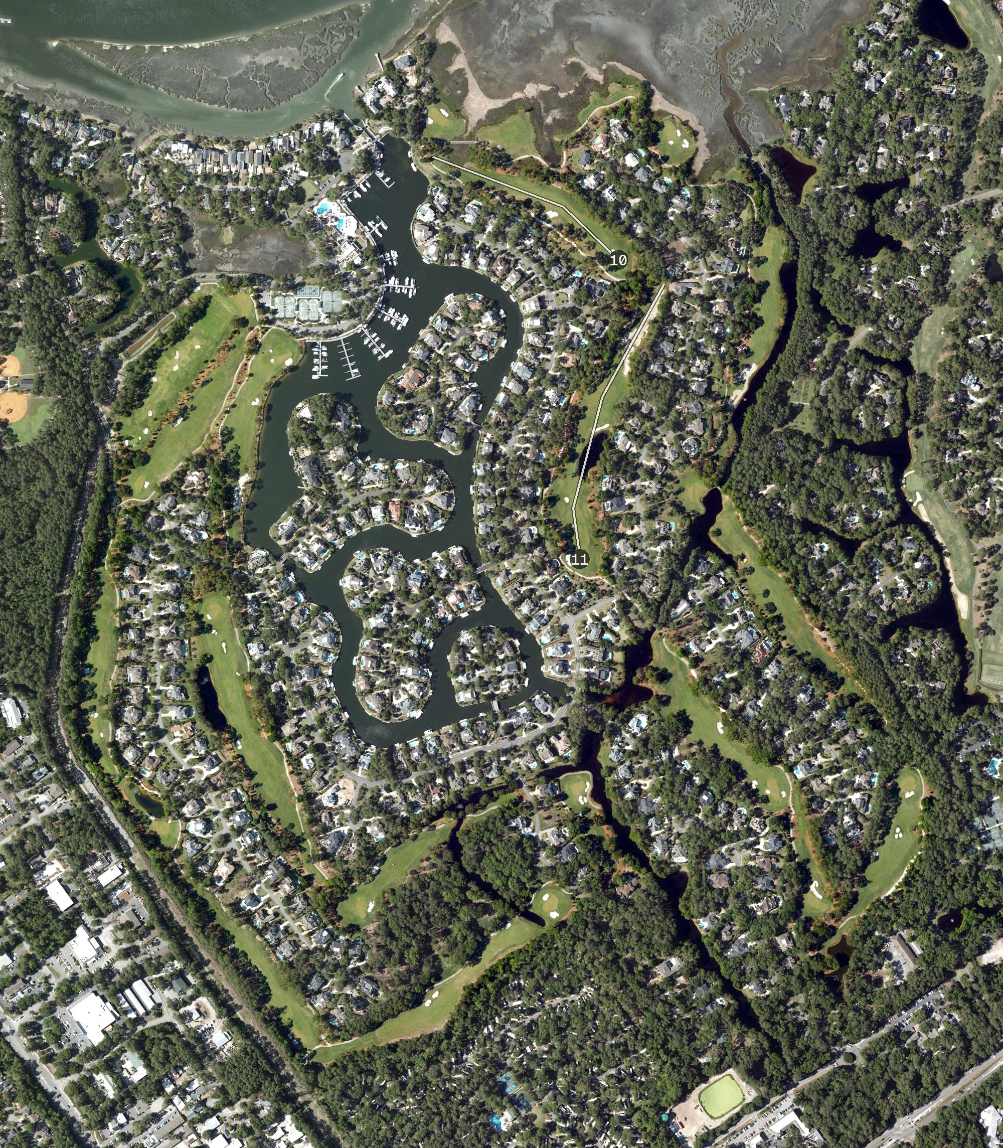 Aerial view of Wexford Golf Club, SC