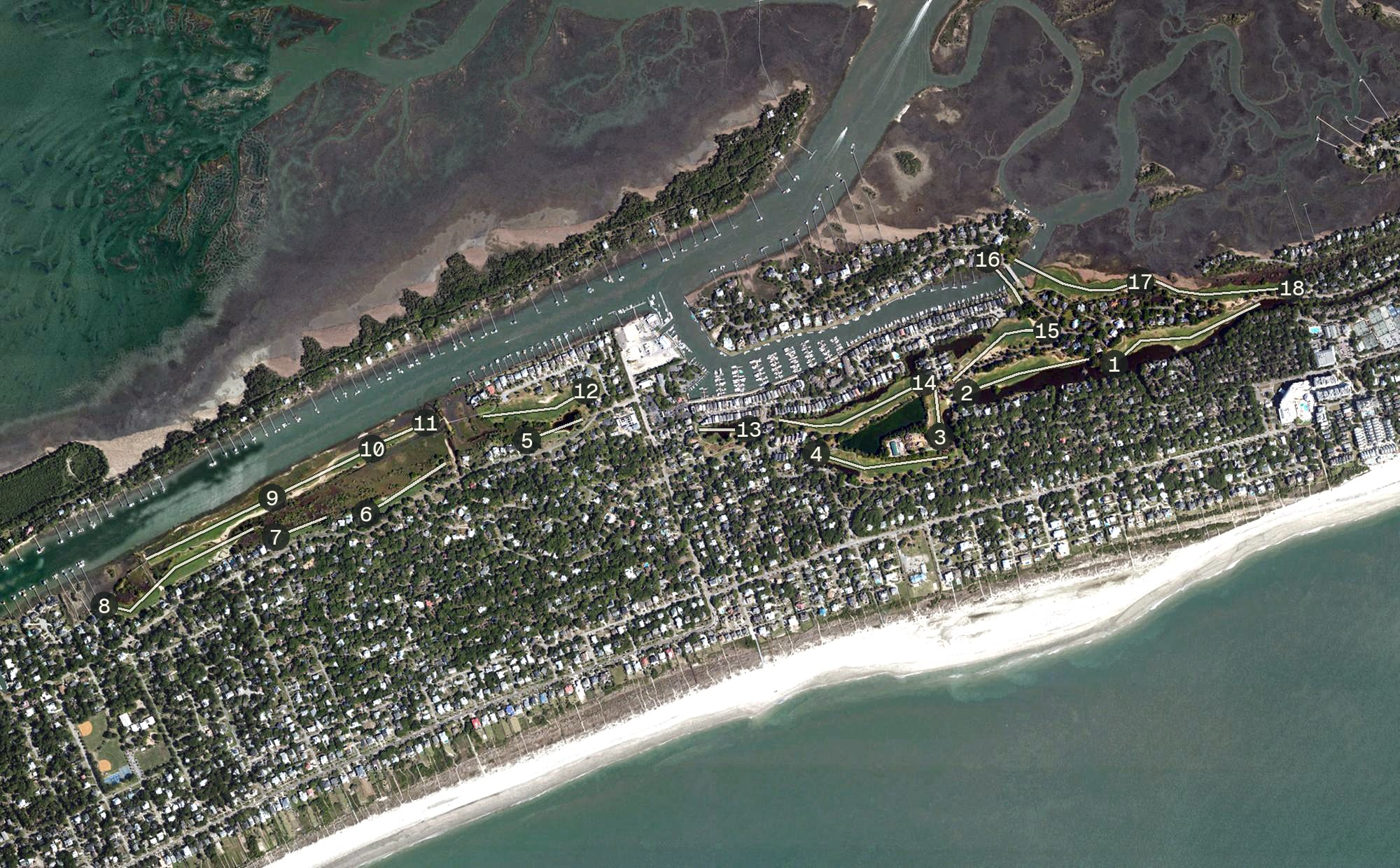 Aerial view of Wild Dunes - Harbor Course, SC