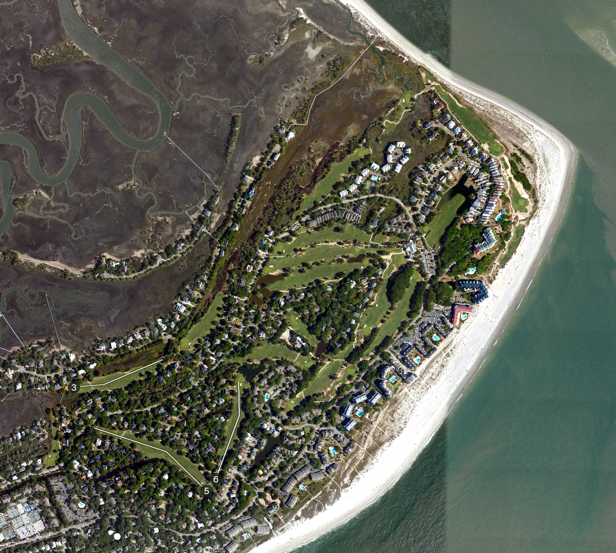 Aerial view of Wild Dunes - Links Course, SC