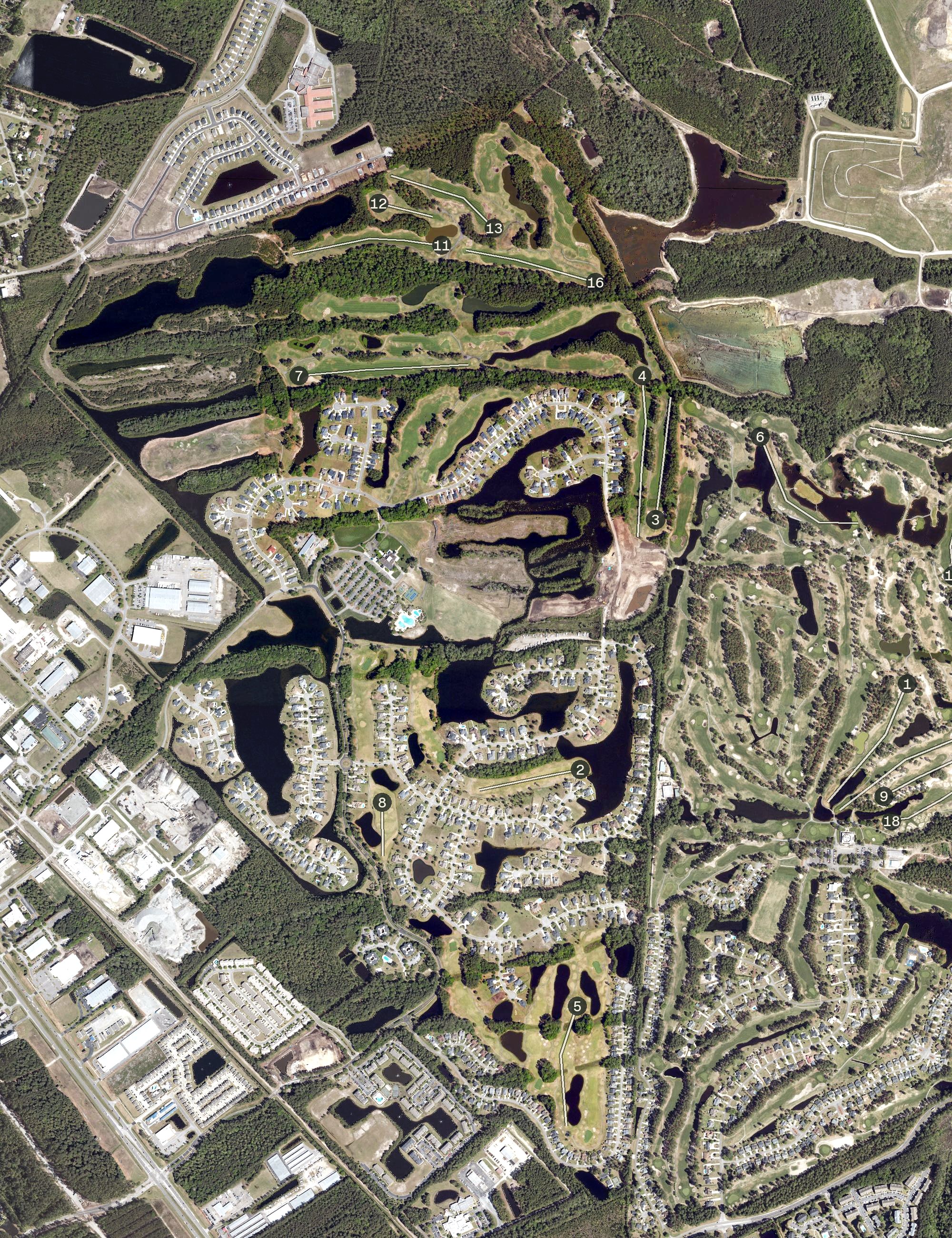 Aerial view of Wild Wing Golf Course, SC