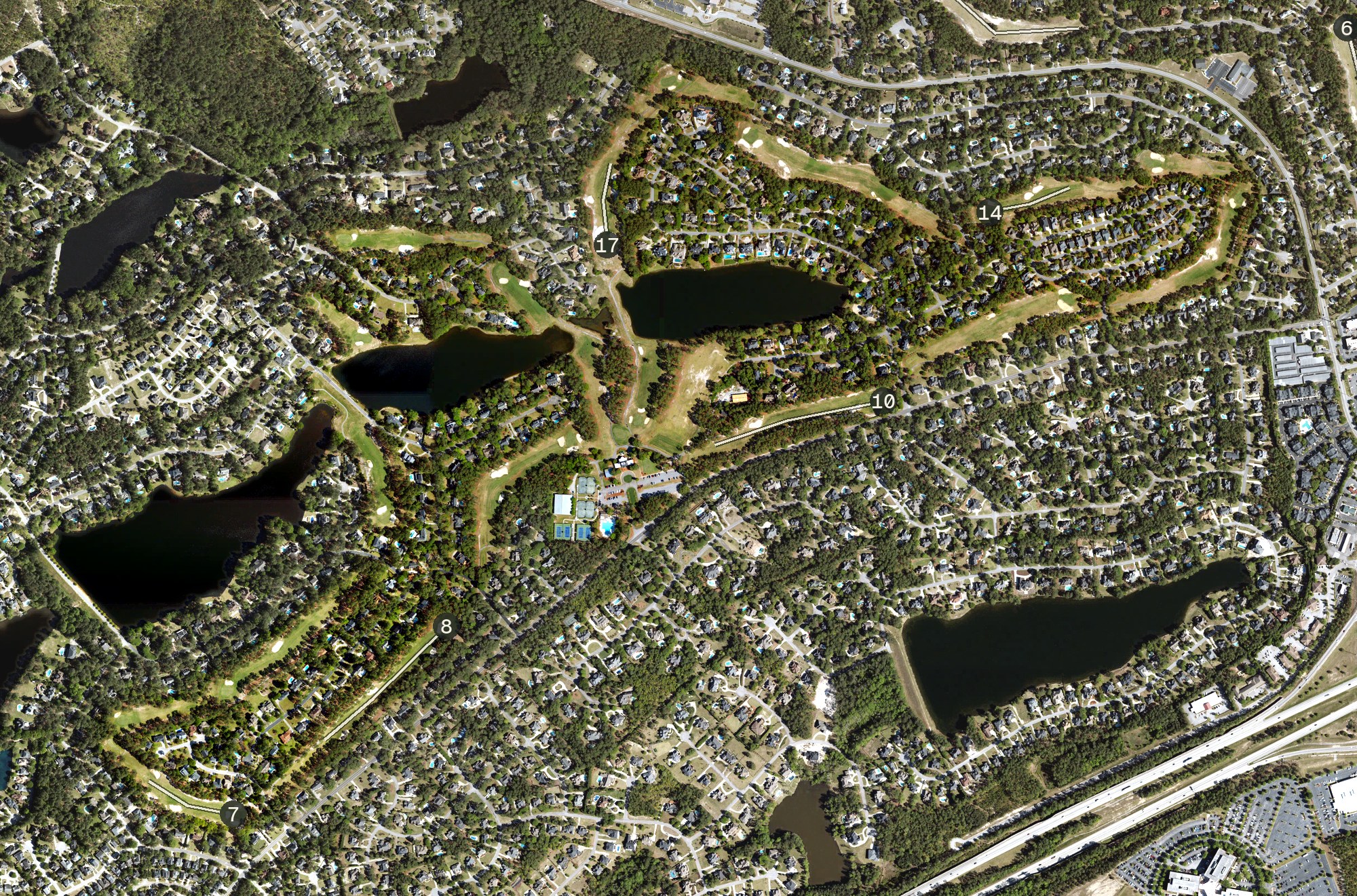 Aerial view of WildeWood, SC
