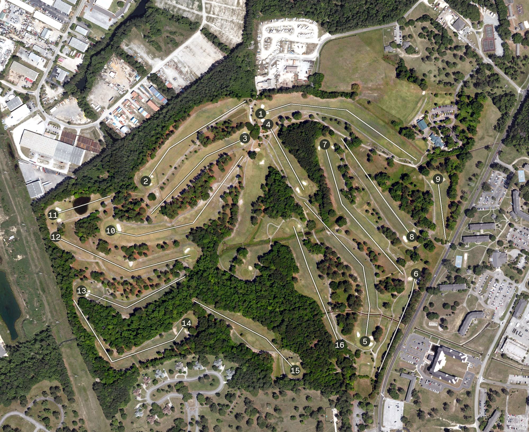 Aerial view of Wrenwoods Golf Course, SC