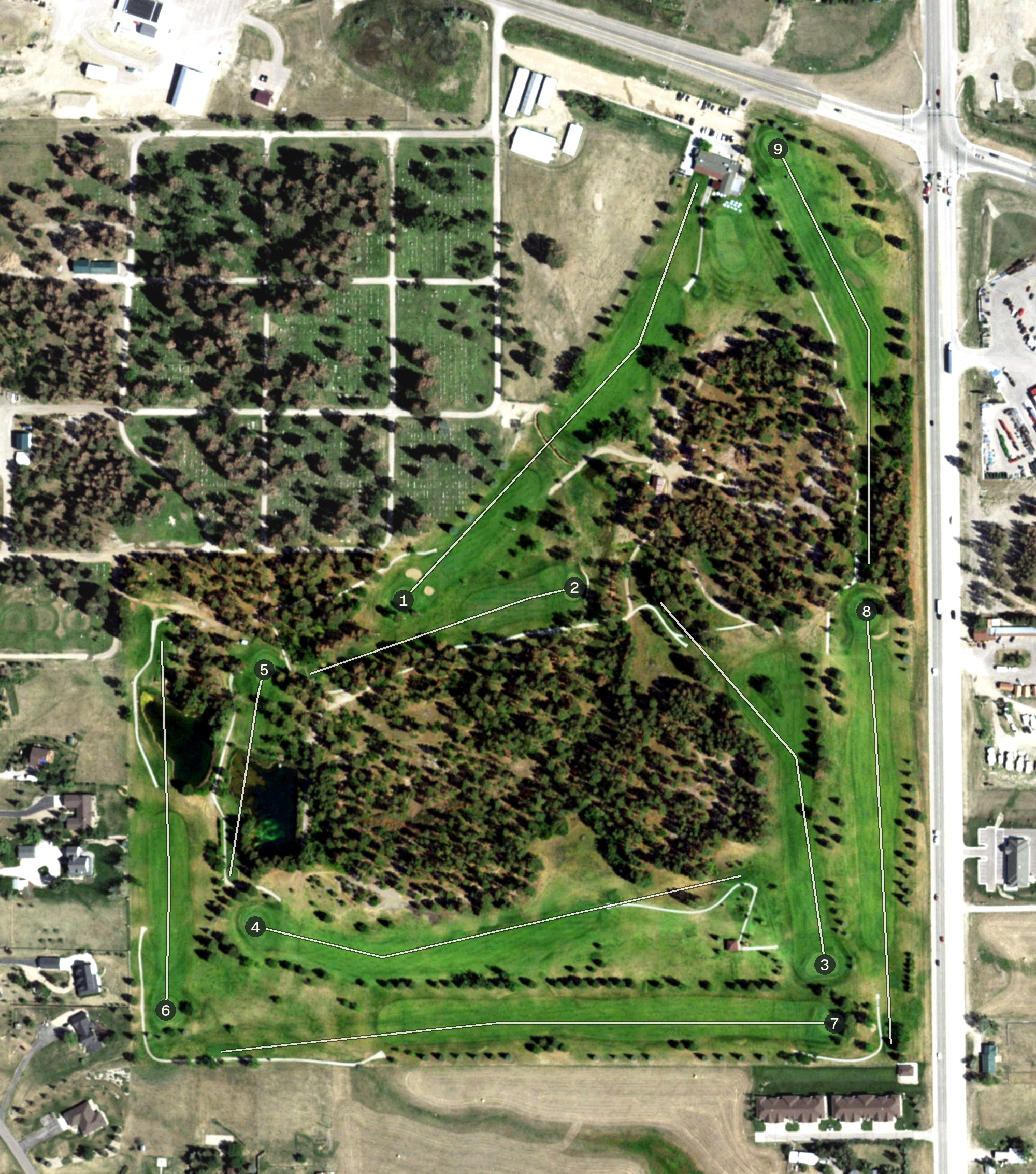 Aerial view of Belle Fourche Country Club, SD