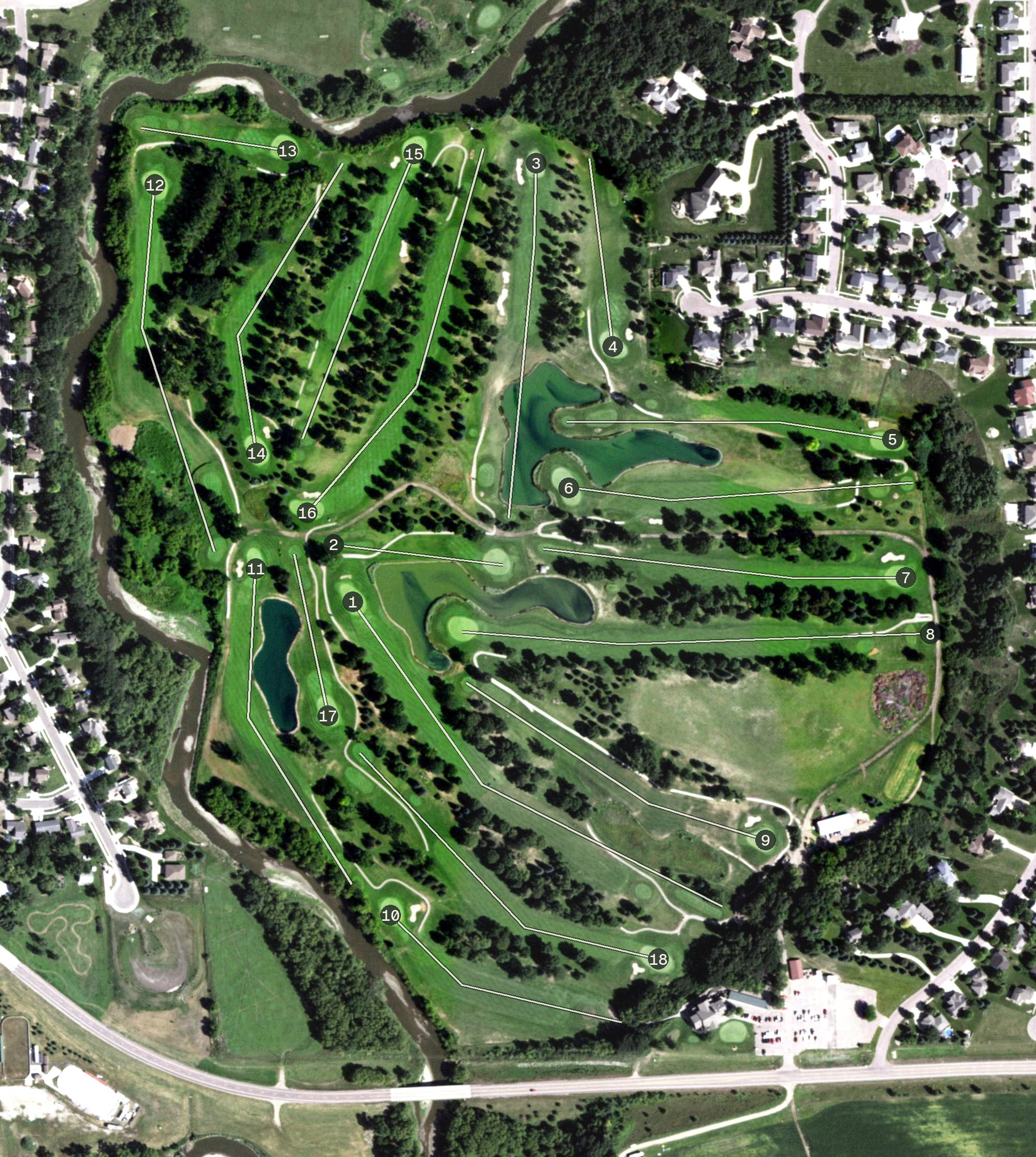 Aerial view of Brandon Golf Course, SD