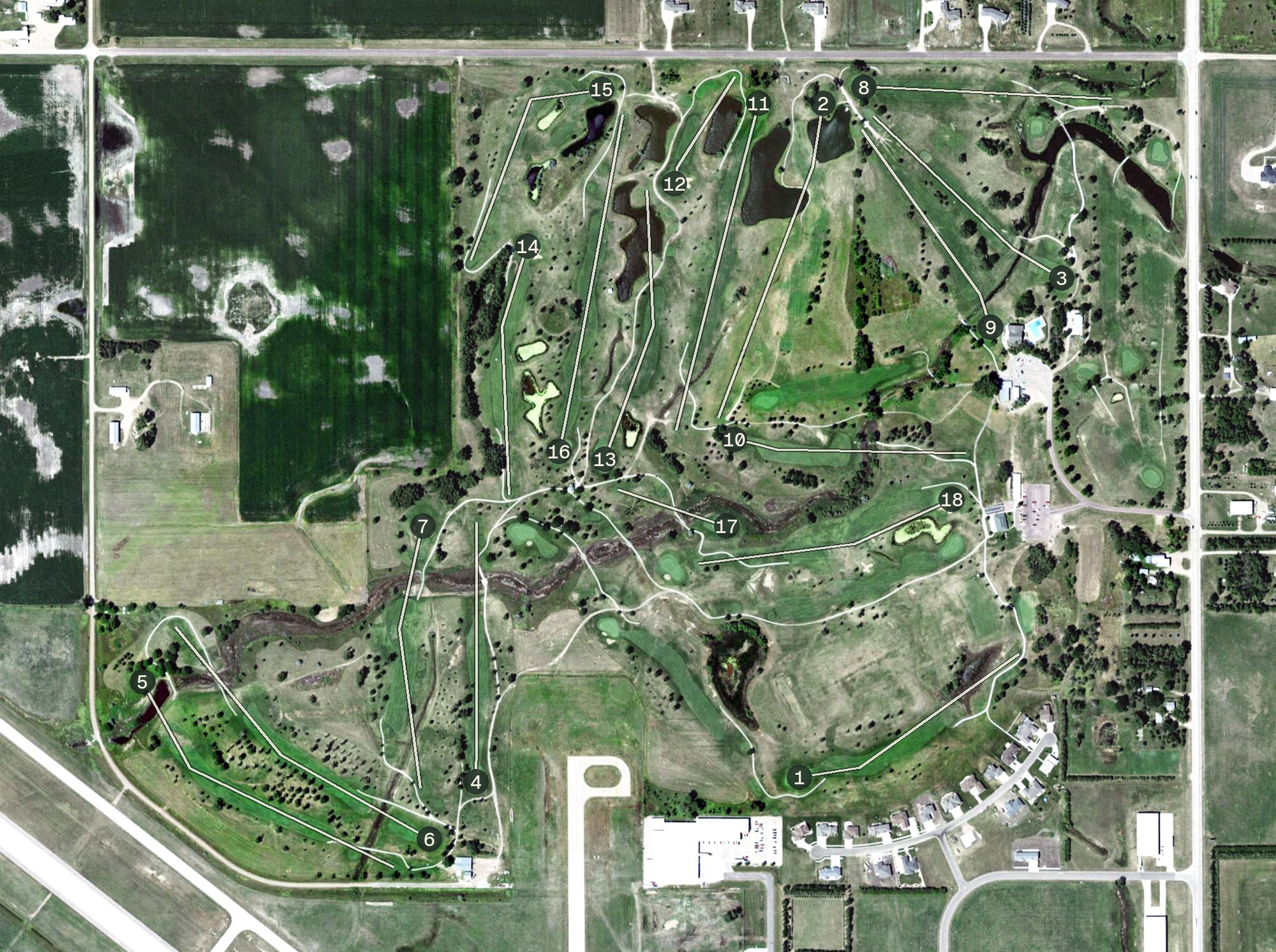 Aerial view of Broadland Creek National Golf Course, SD
