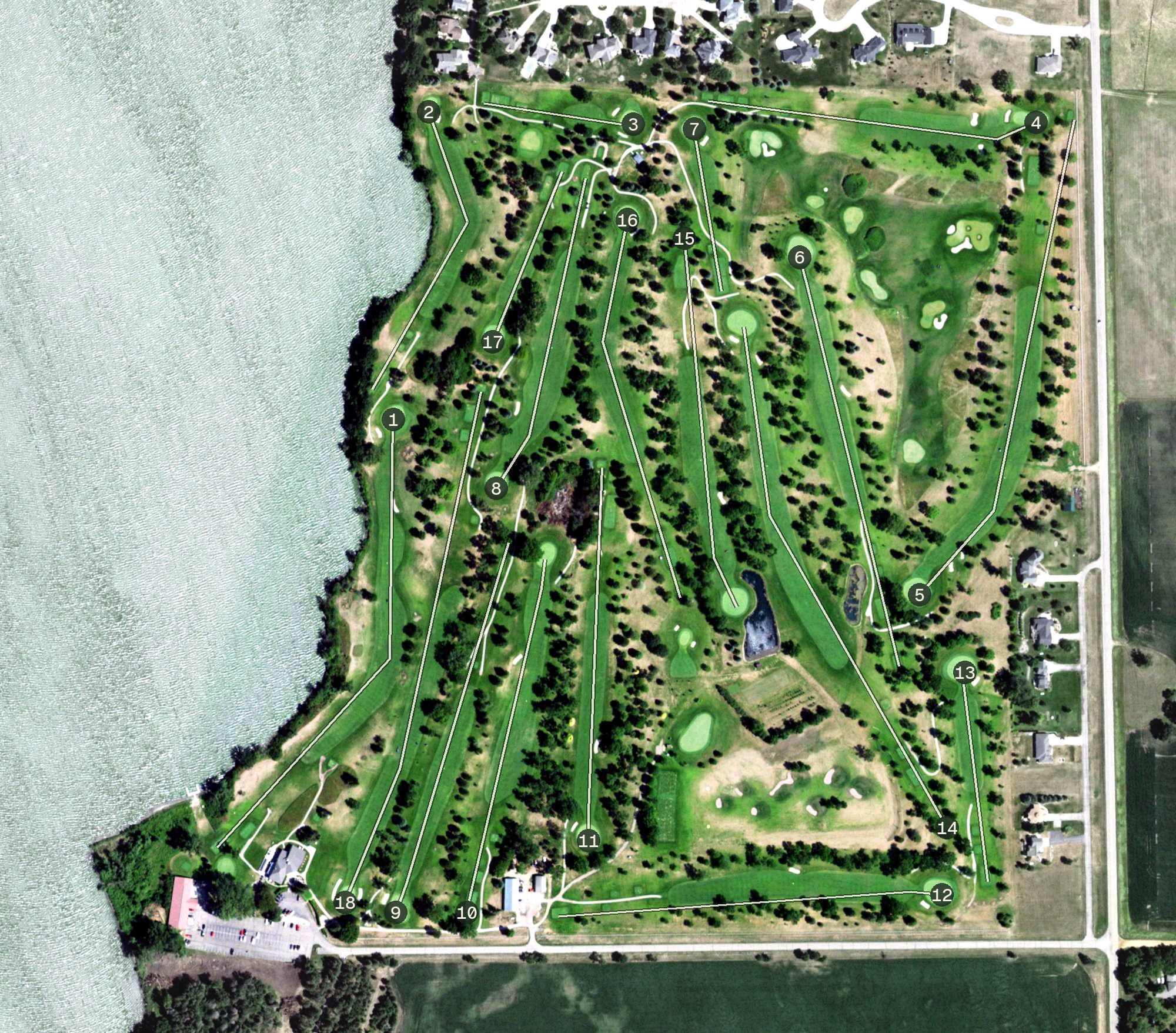 Aerial view of Brookings Country Club, SD