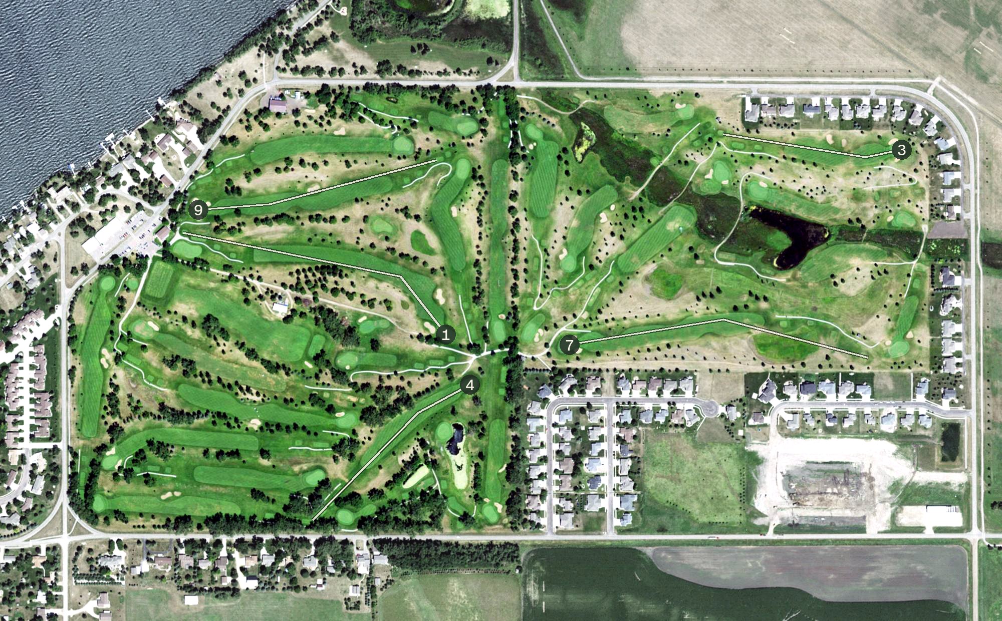 Aerial view of Cattail Crossing Golf Course, SD