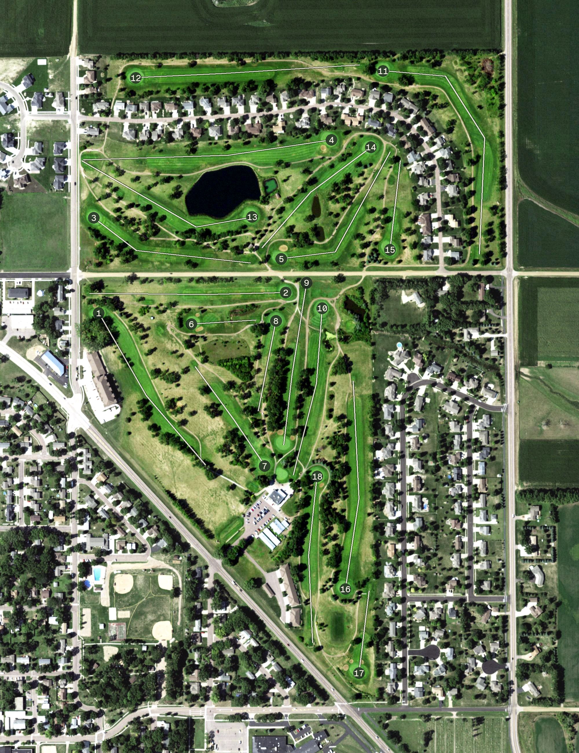 Aerial view of Central Valley Golf Club, SD
