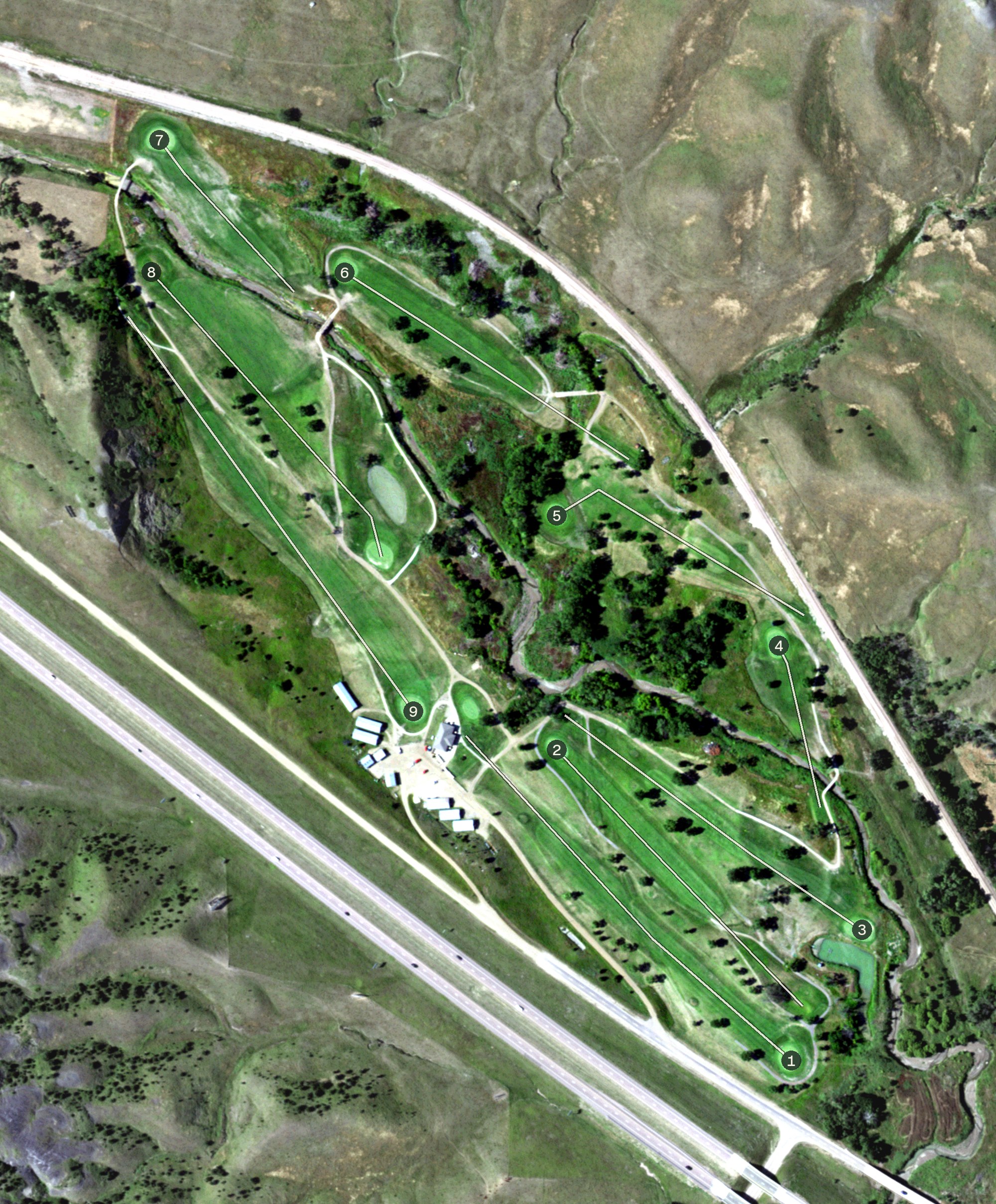 Aerial view of Chamberlain Country Club, SD