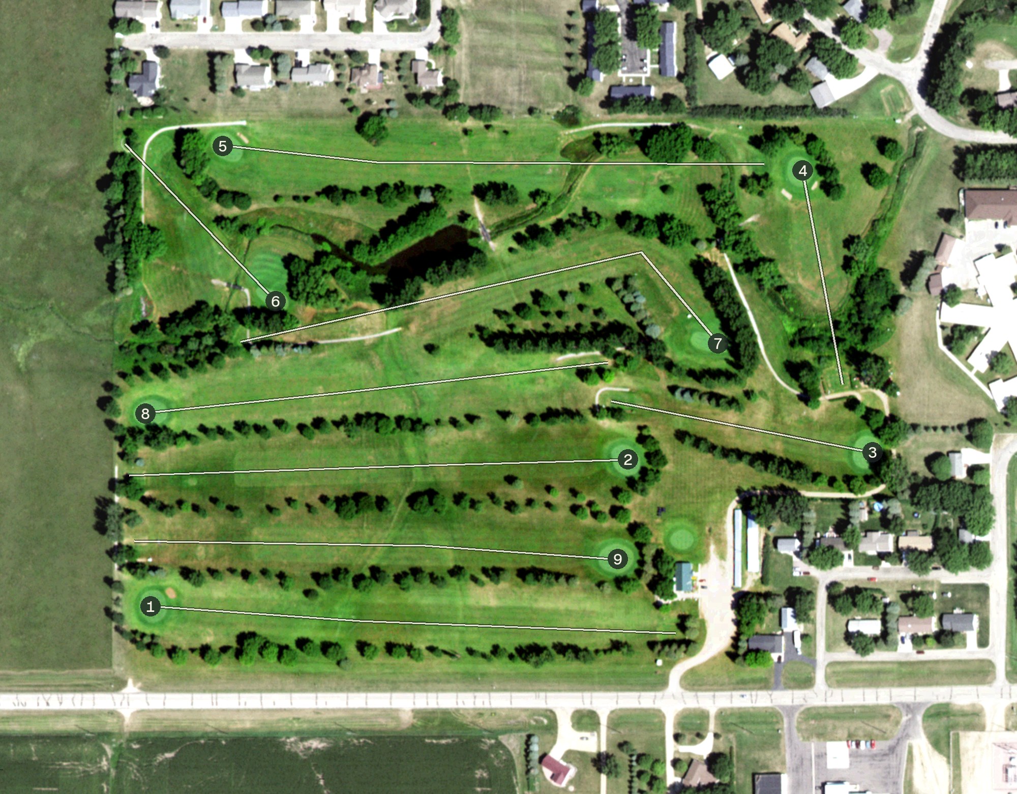 Aerial view of Clear Lake Golf Club, SD