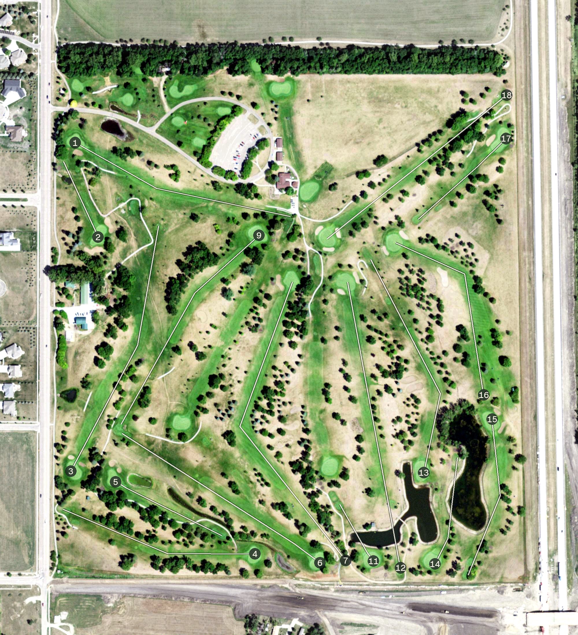 Aerial view of EdgeBrook Golf Course, SD