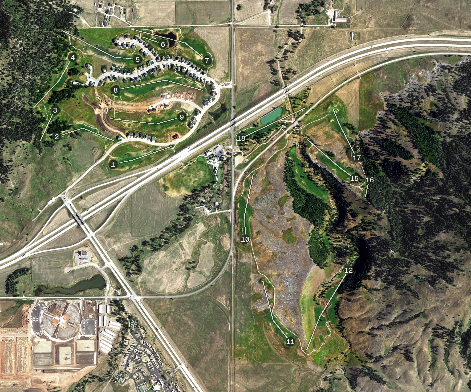 Aerial view of Elkhorn Ridge Golf Club, SD
