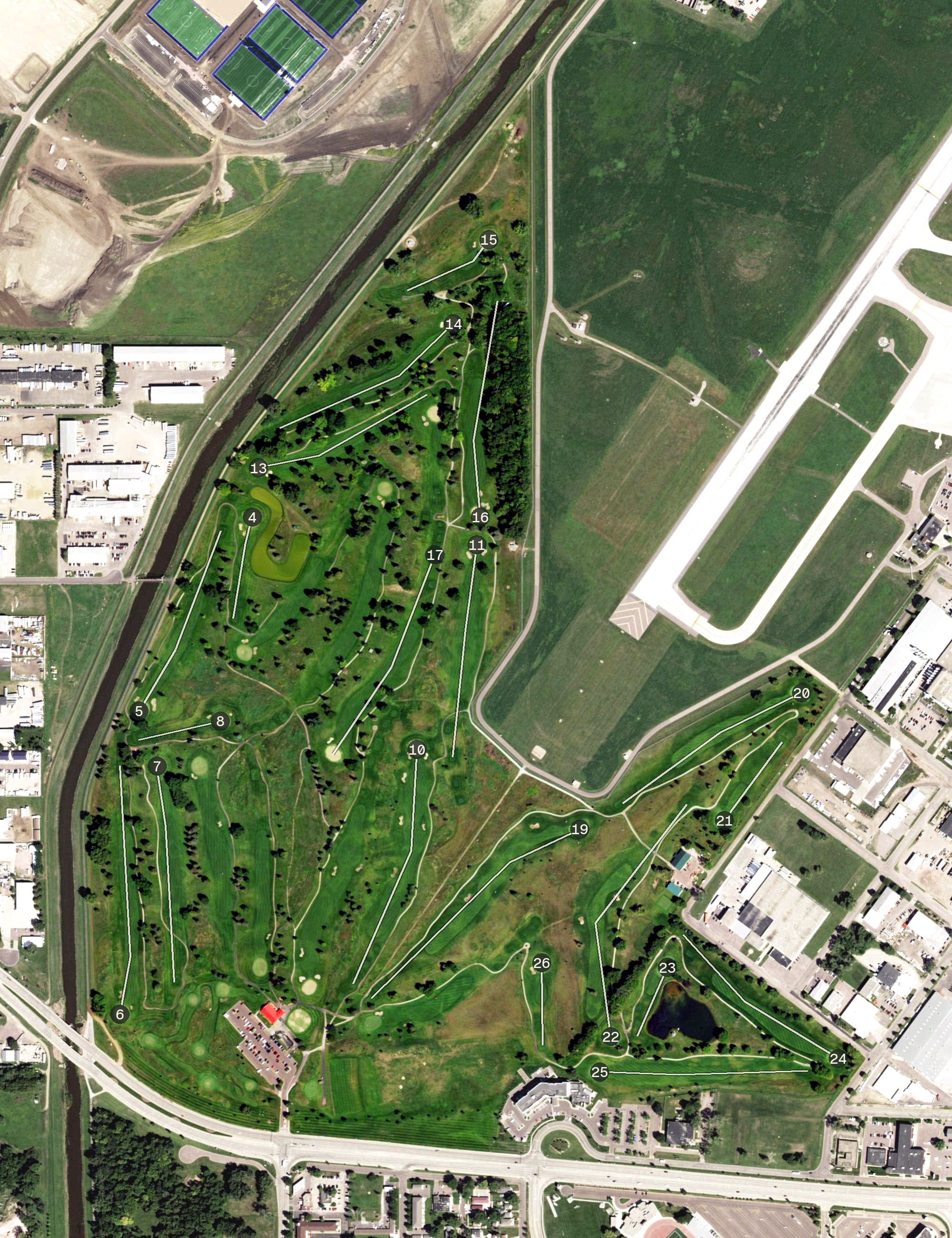 Aerial view of Elmwood Golf Course, SD