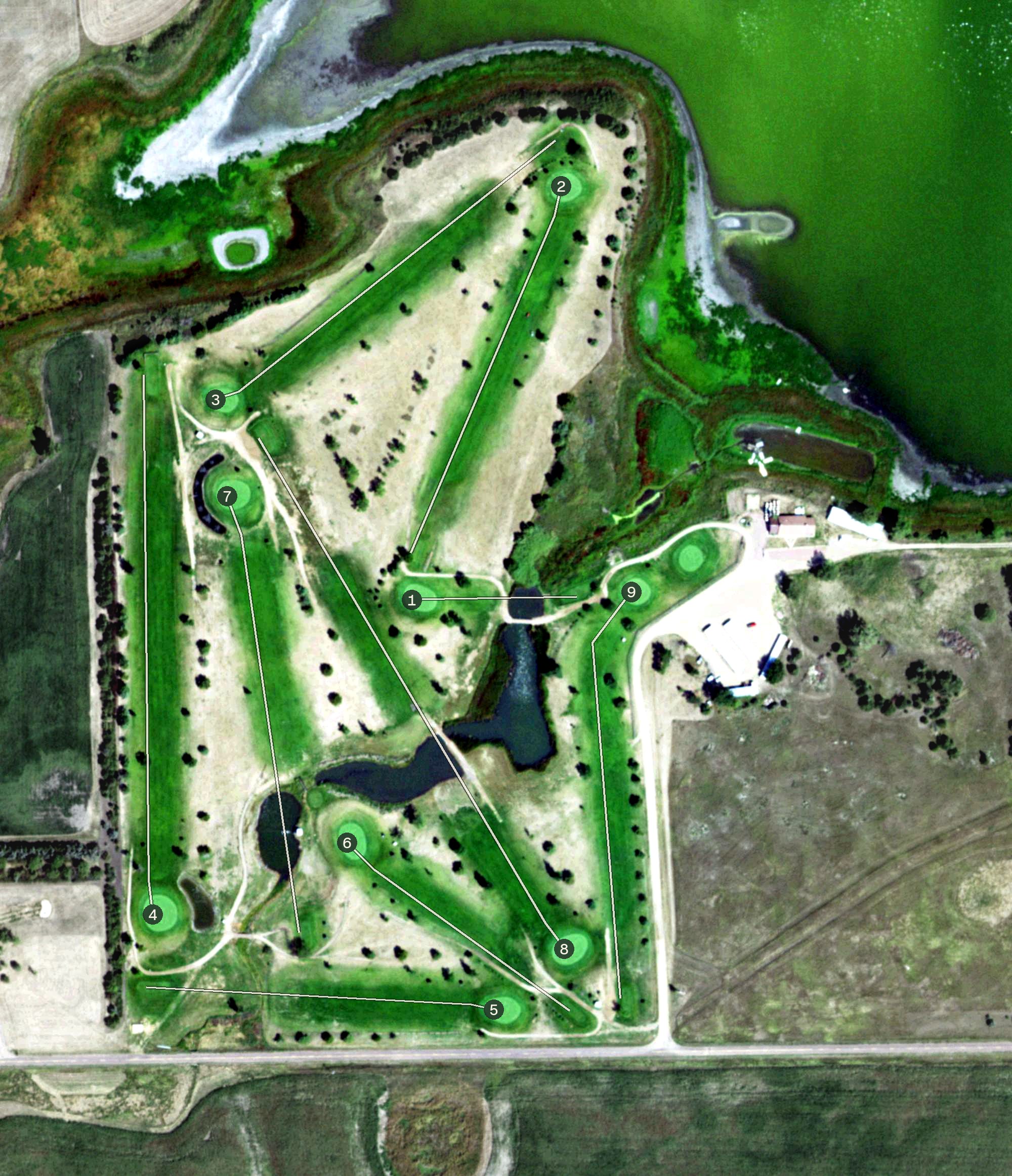 Aerial view of Fish Lake Country Club, SD