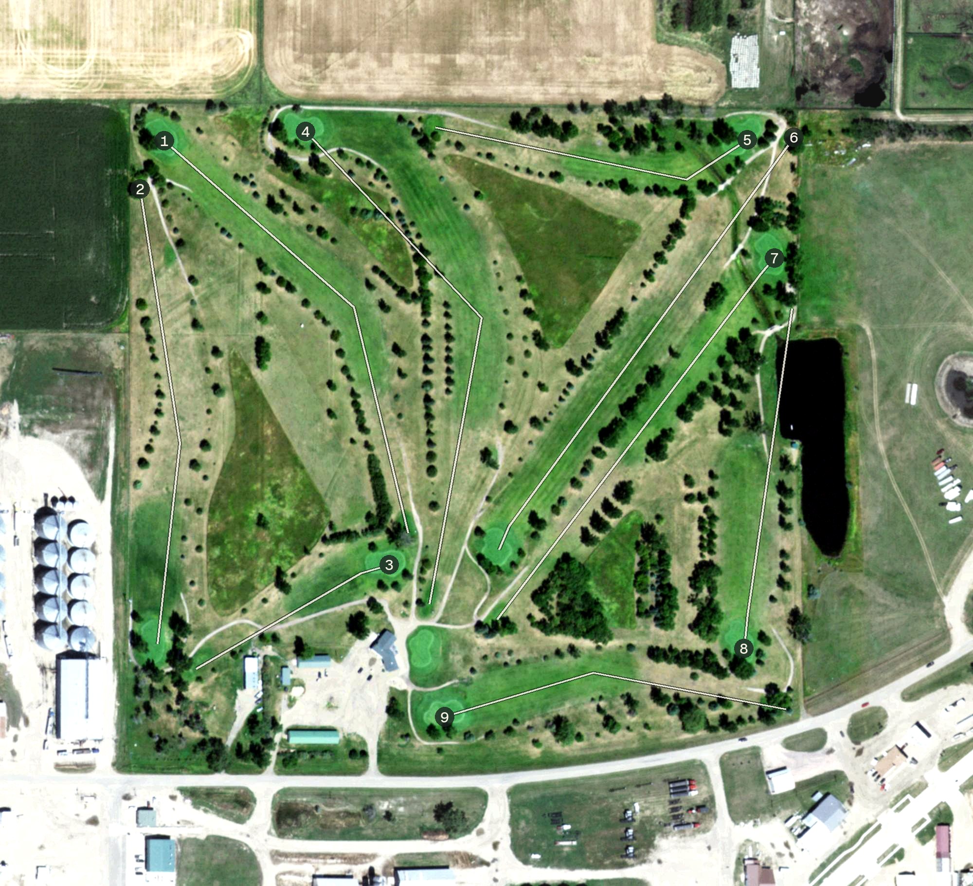 Aerial view of Gettysburg Golf Course, SD
