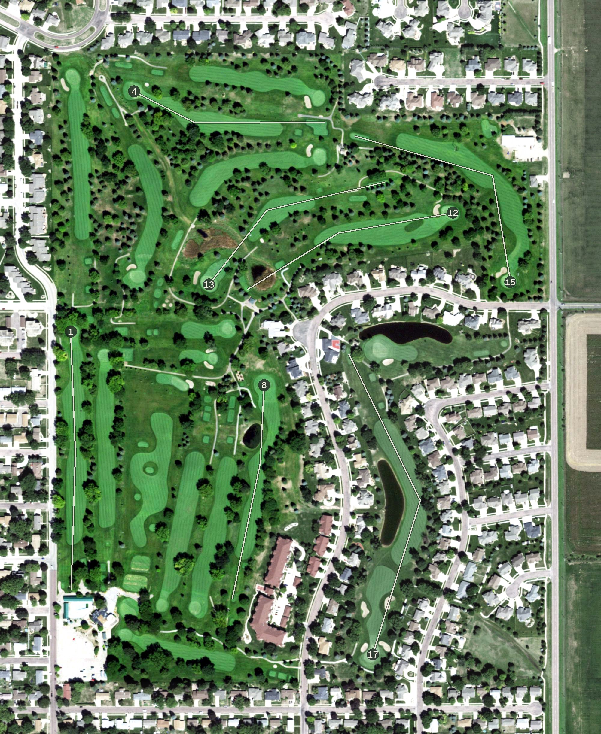 Aerial view of Hillcrest Golf & Country Club, SD