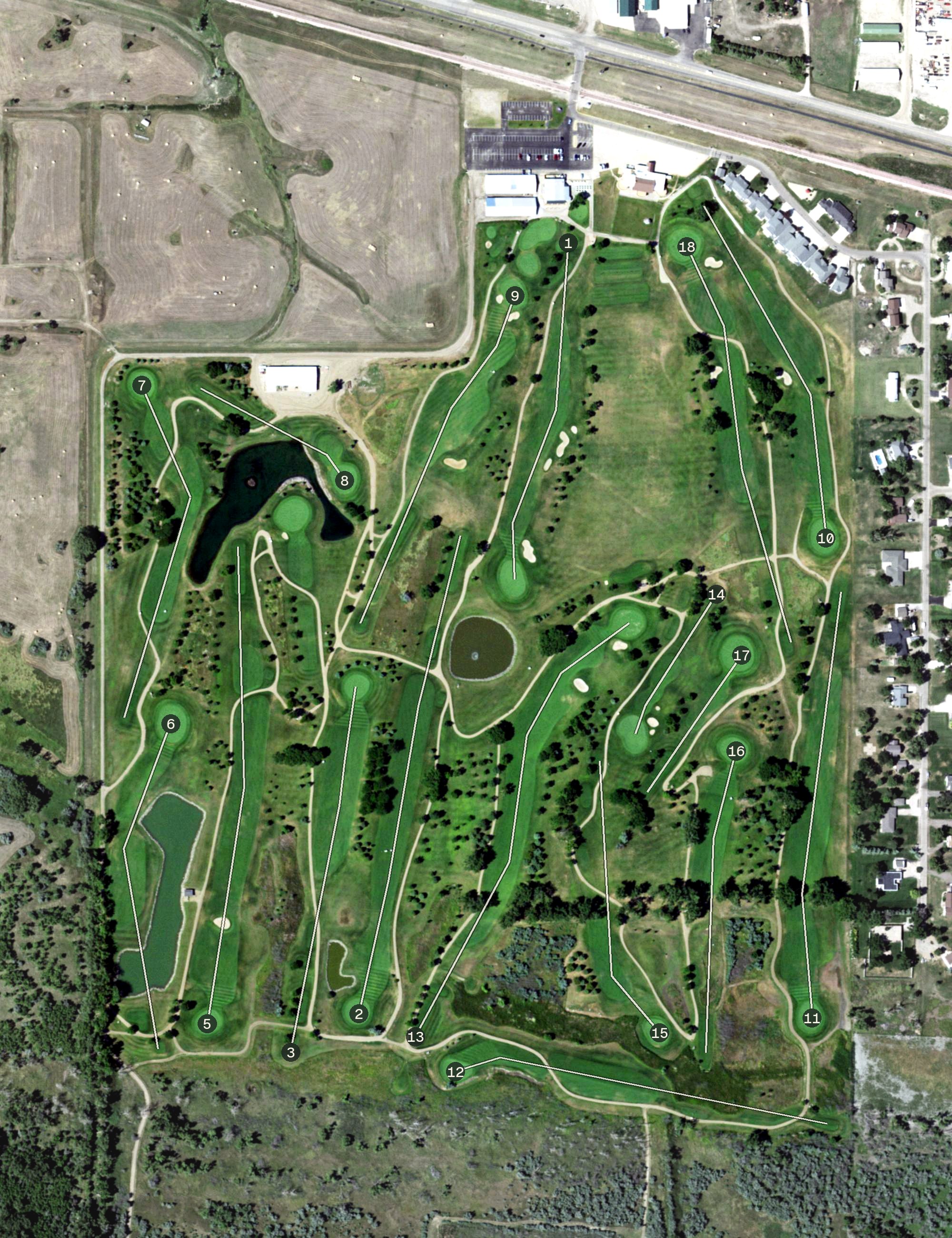 Aerial view of Hillsview Golf Club, SD