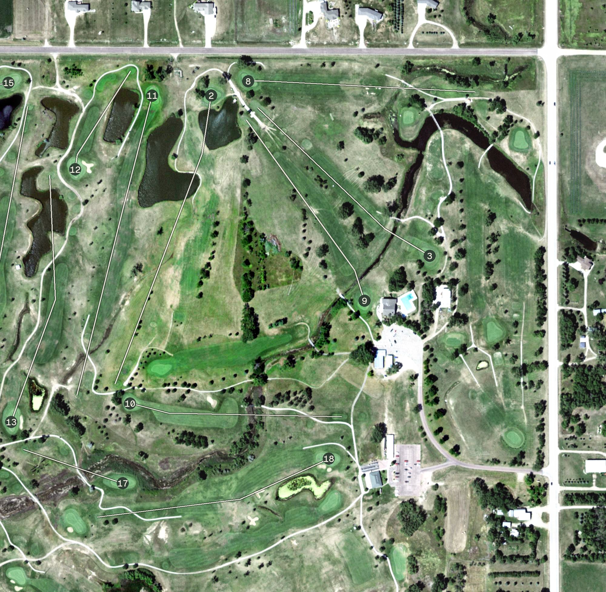Aerial view of Huron Country Club, SD