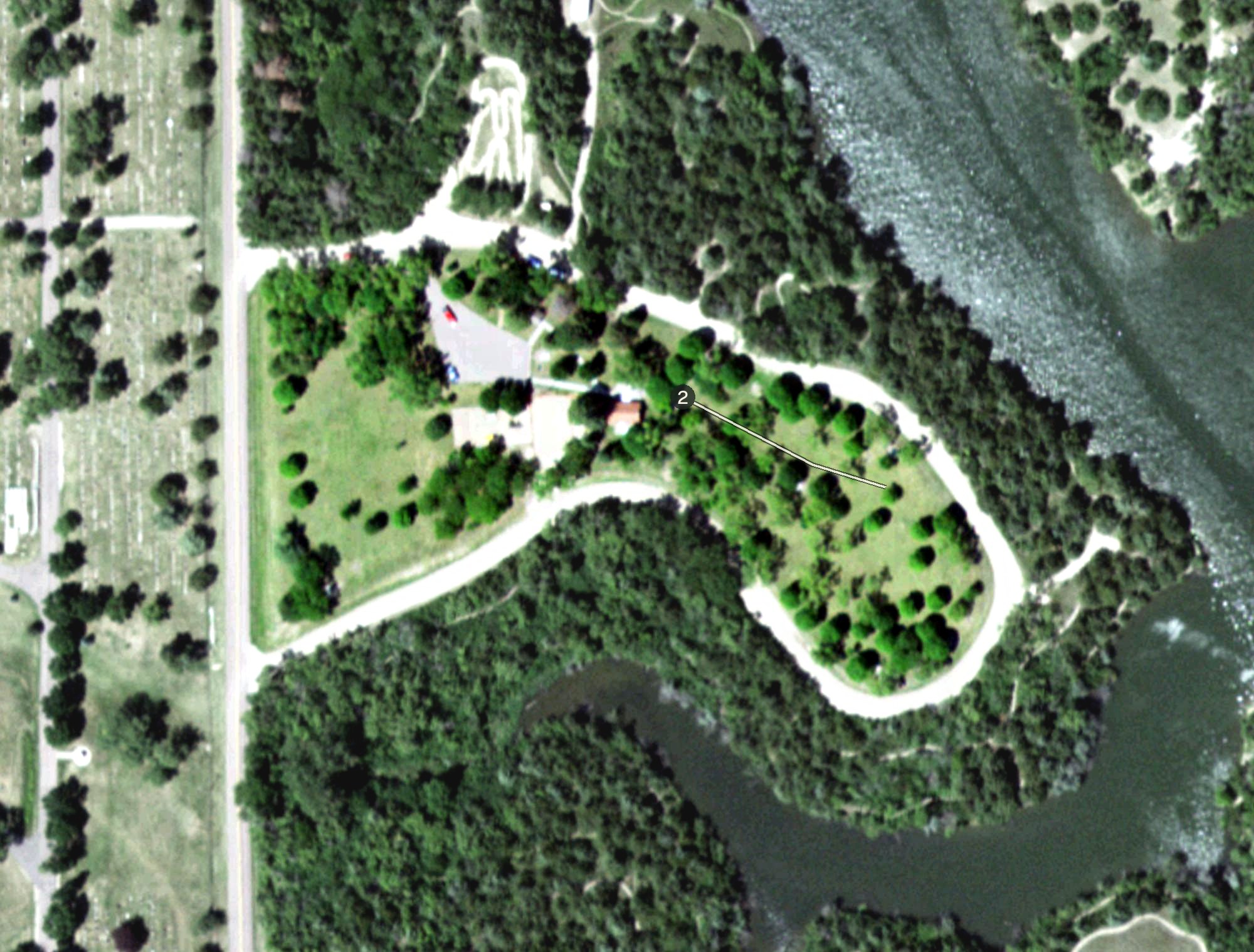 Aerial view of Kiwanis Disc Golf Course, SD