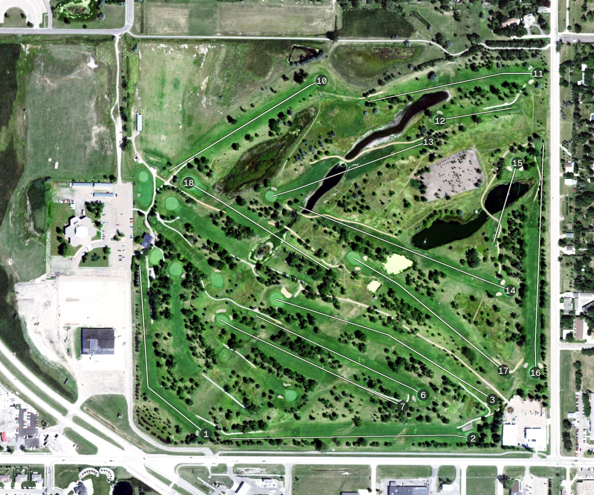 Aerial view of Lee Park Golf Course, SD