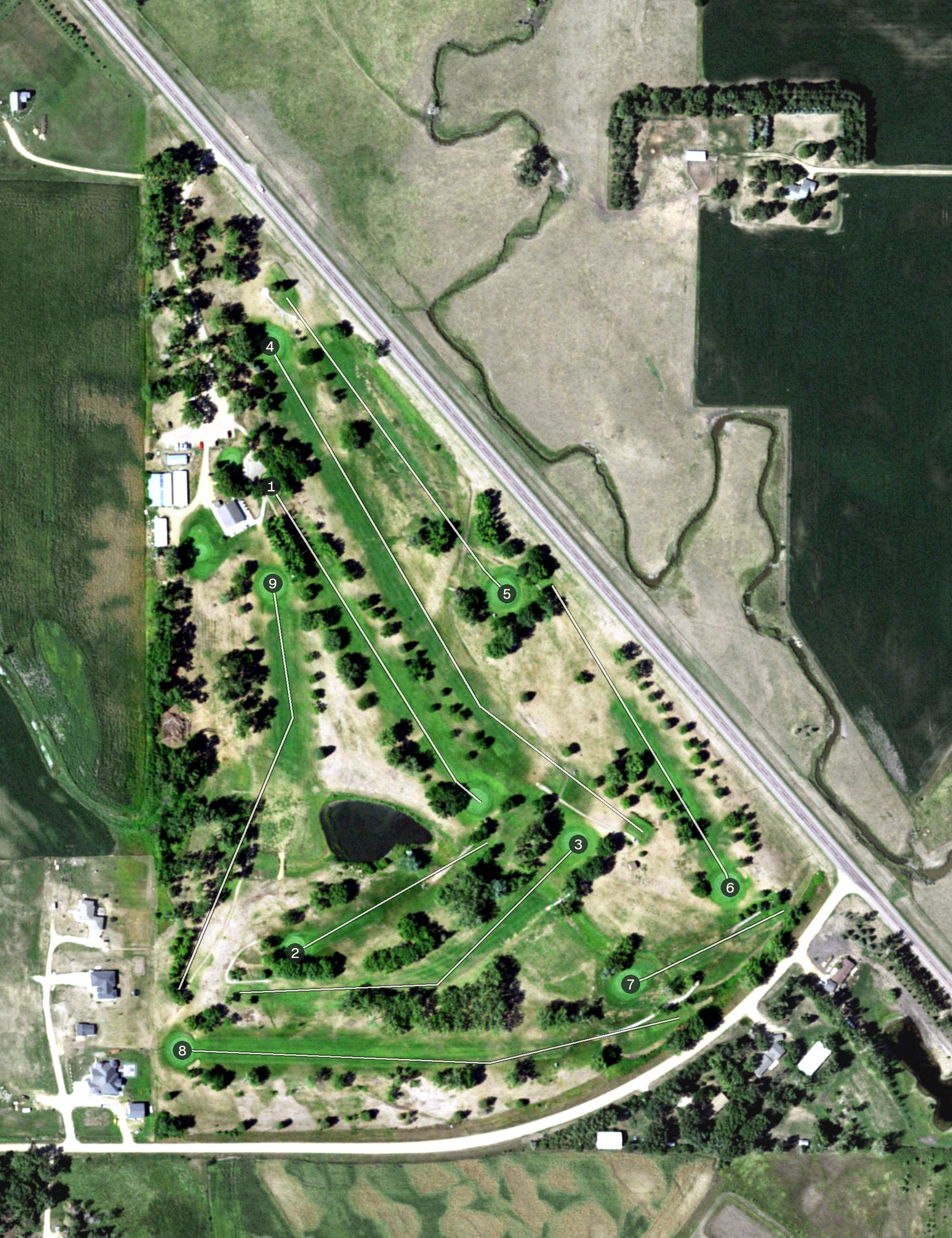 Aerial view of Lenkota Country Club, SD