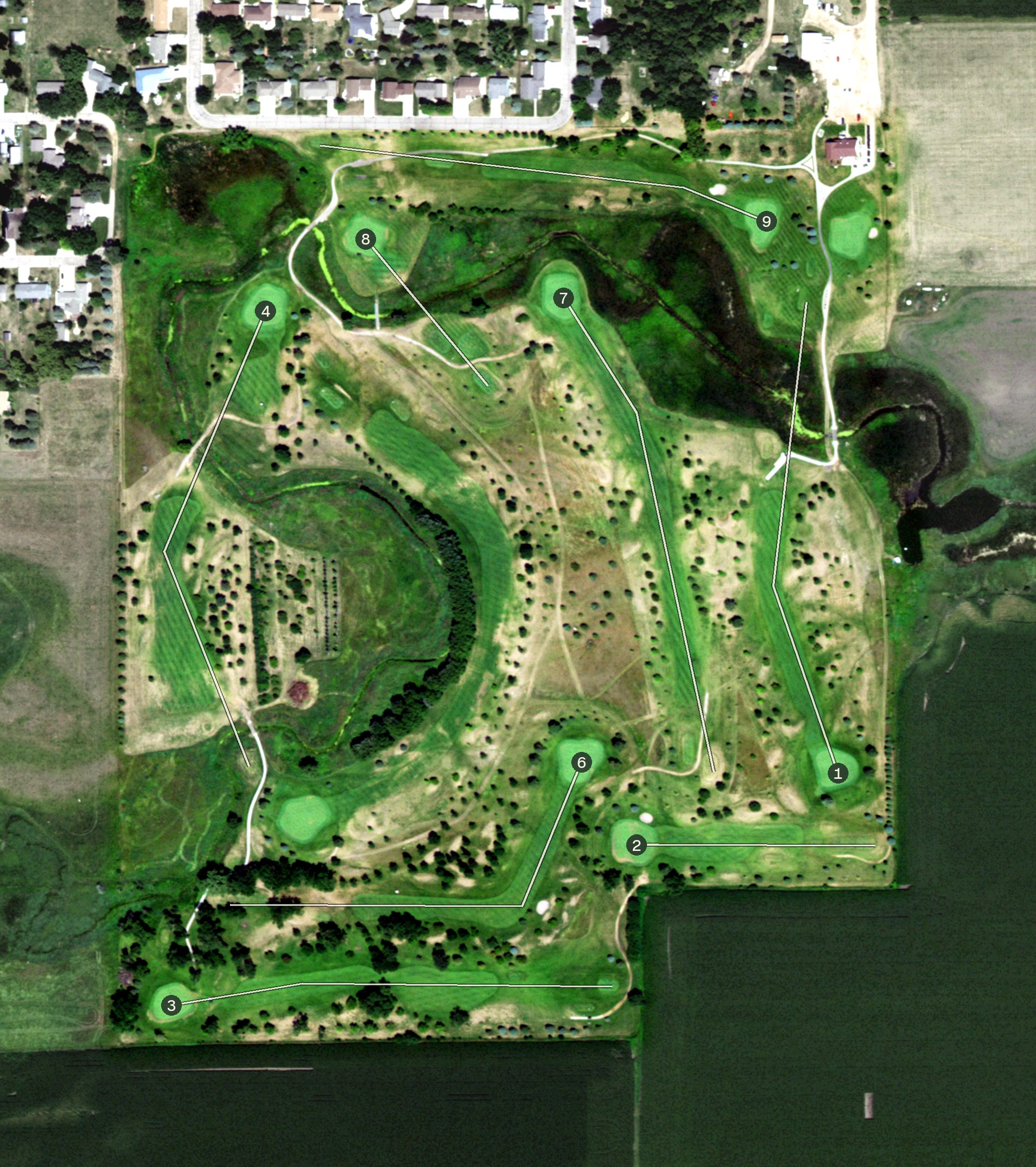 Aerial view of Meadow Creek Golf Course, SD