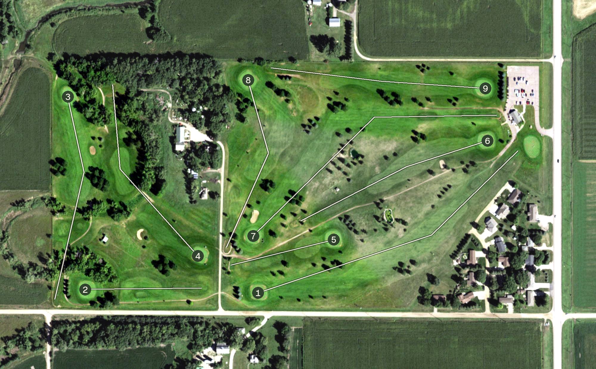 Aerial view of Northern Links Golf Course, SD