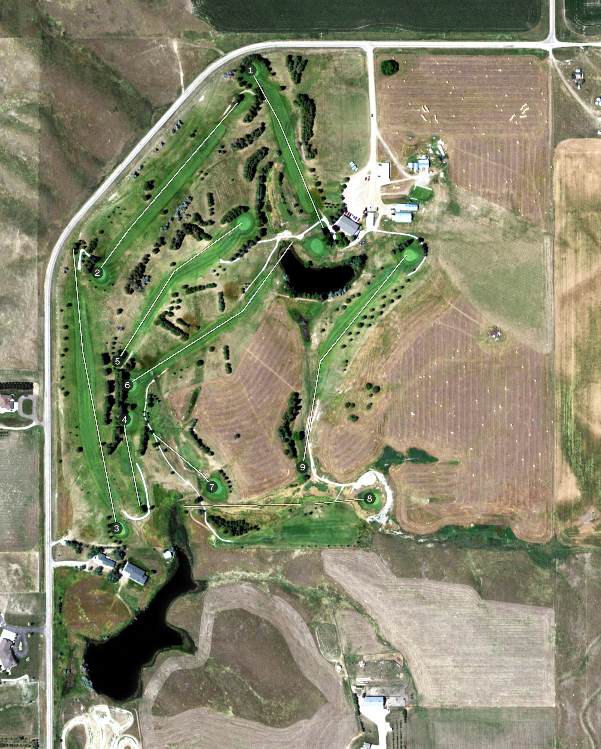 Aerial view of Oahe Hills Golf Course, SD