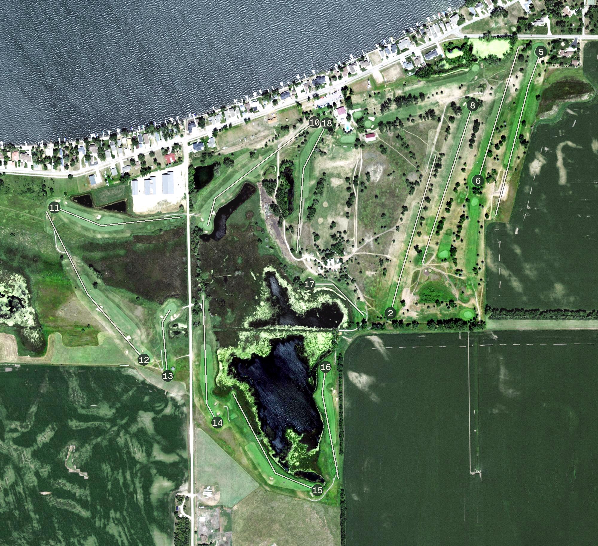 Aerial view of Prairie Winds Golf Club, SD
