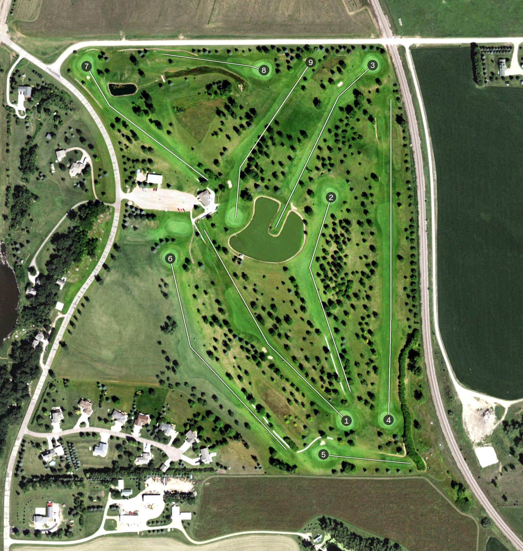 Aerial view of River Ridge Golf Course, SD
