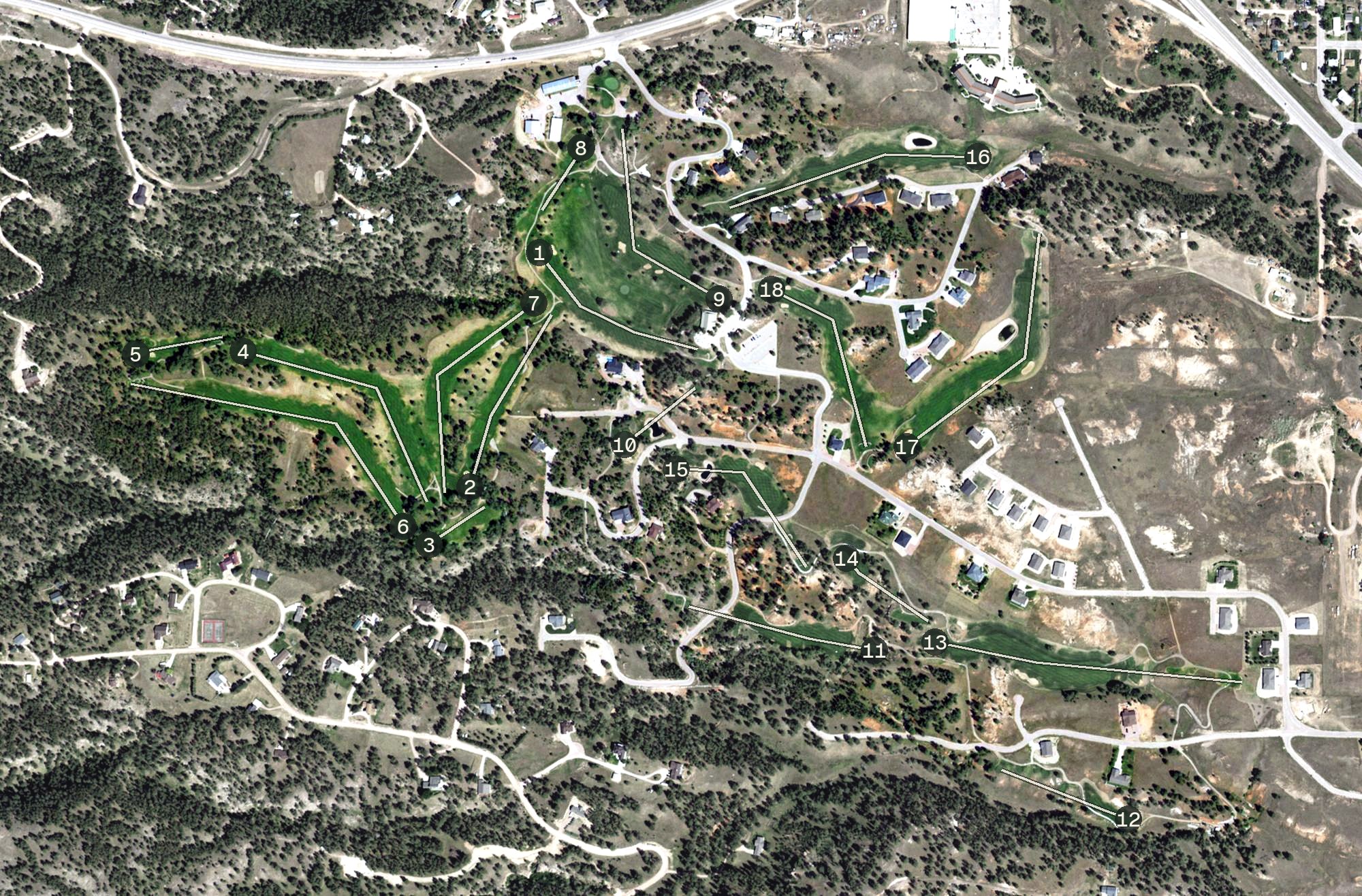 Aerial view of Southern Hills Golf Course, SD