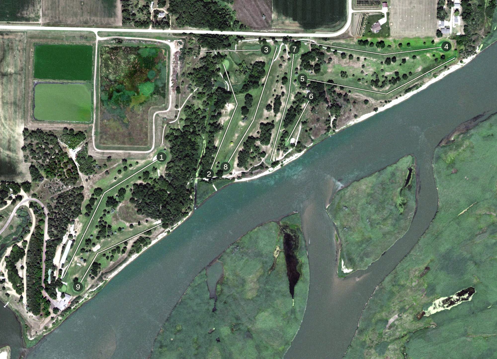 Aerial view of Springfield Golf Club, SD