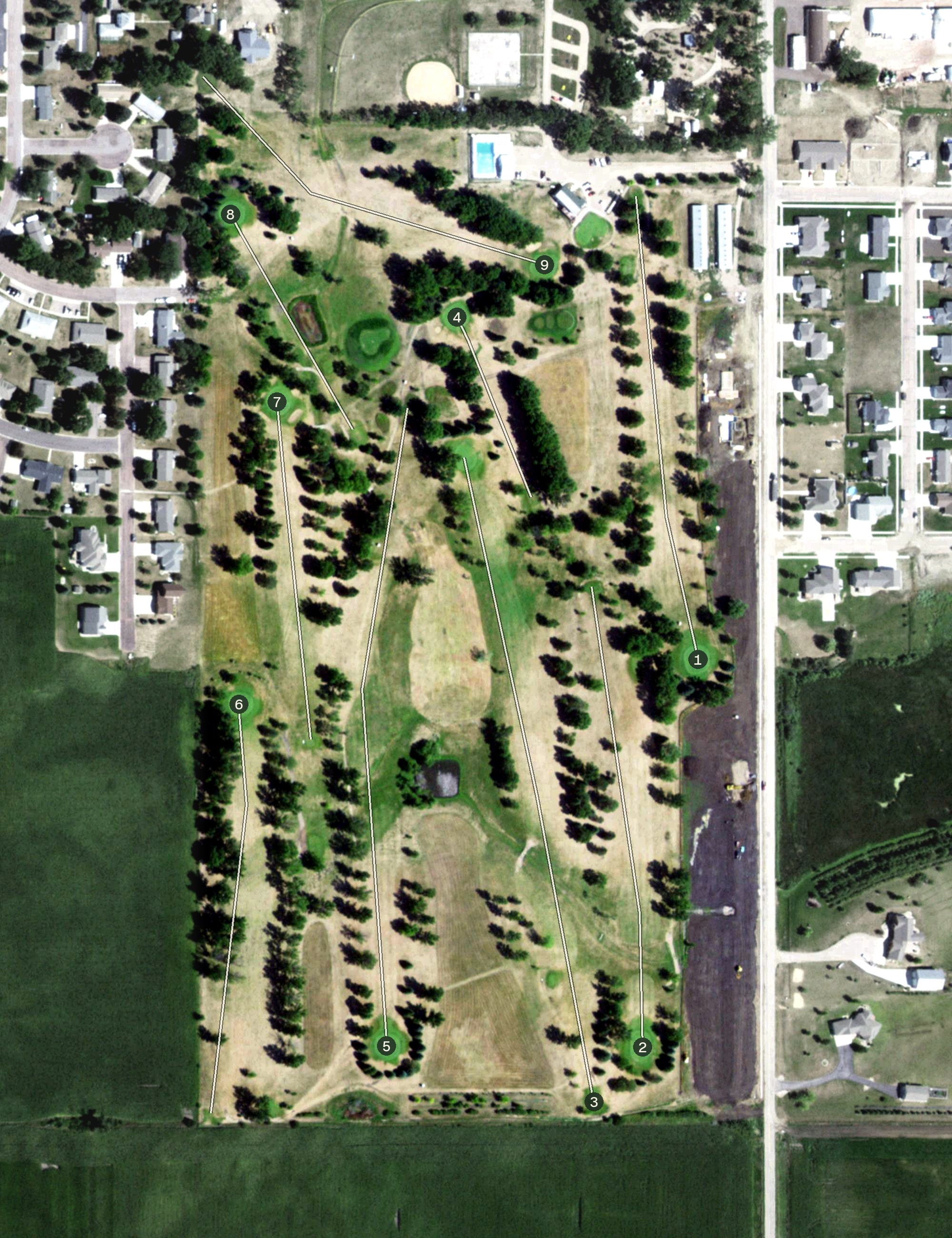 Aerial view of Sunrise Ridge Golf Course, SD