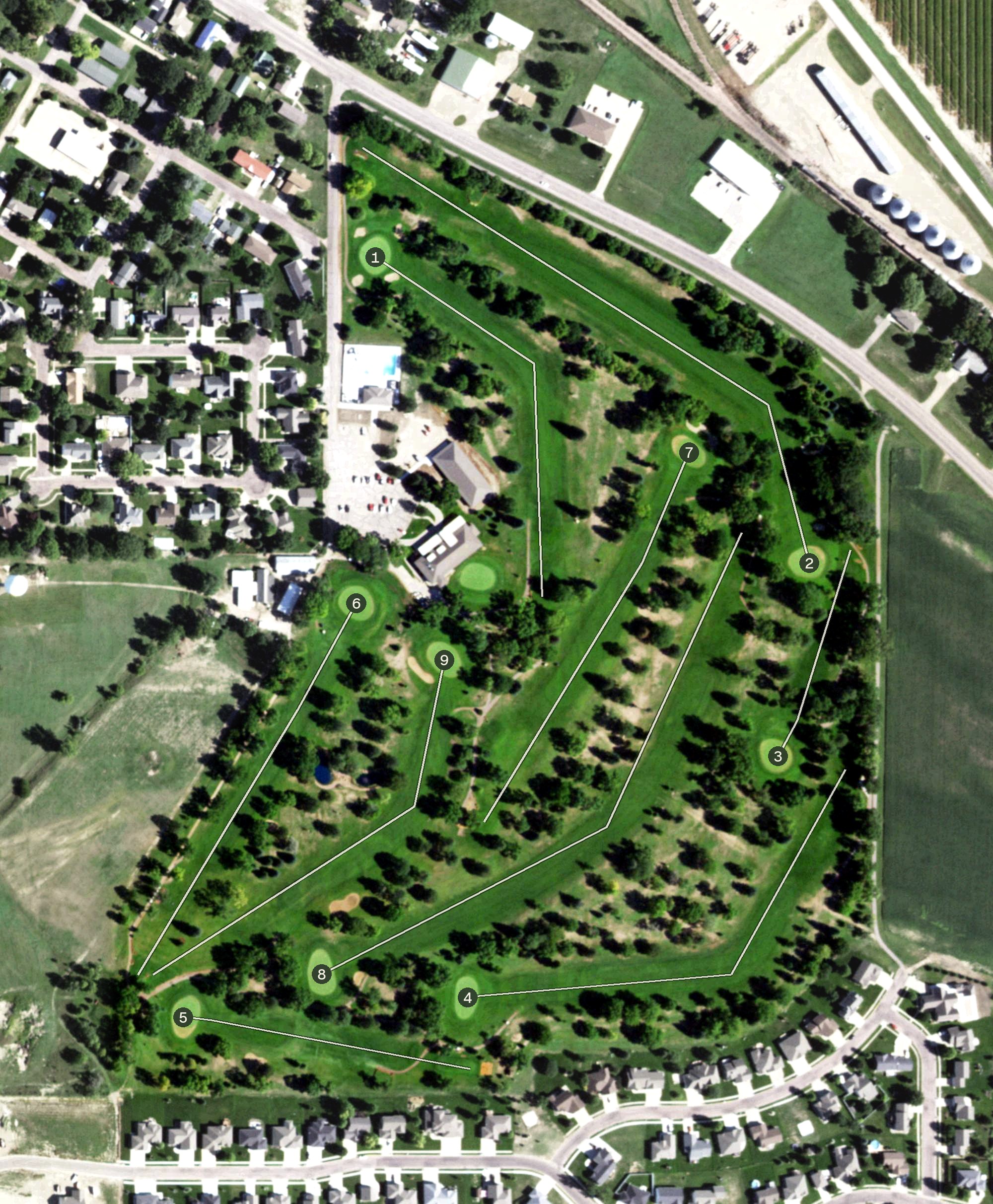 Aerial view of The Pointe Golf & Event Center, SD