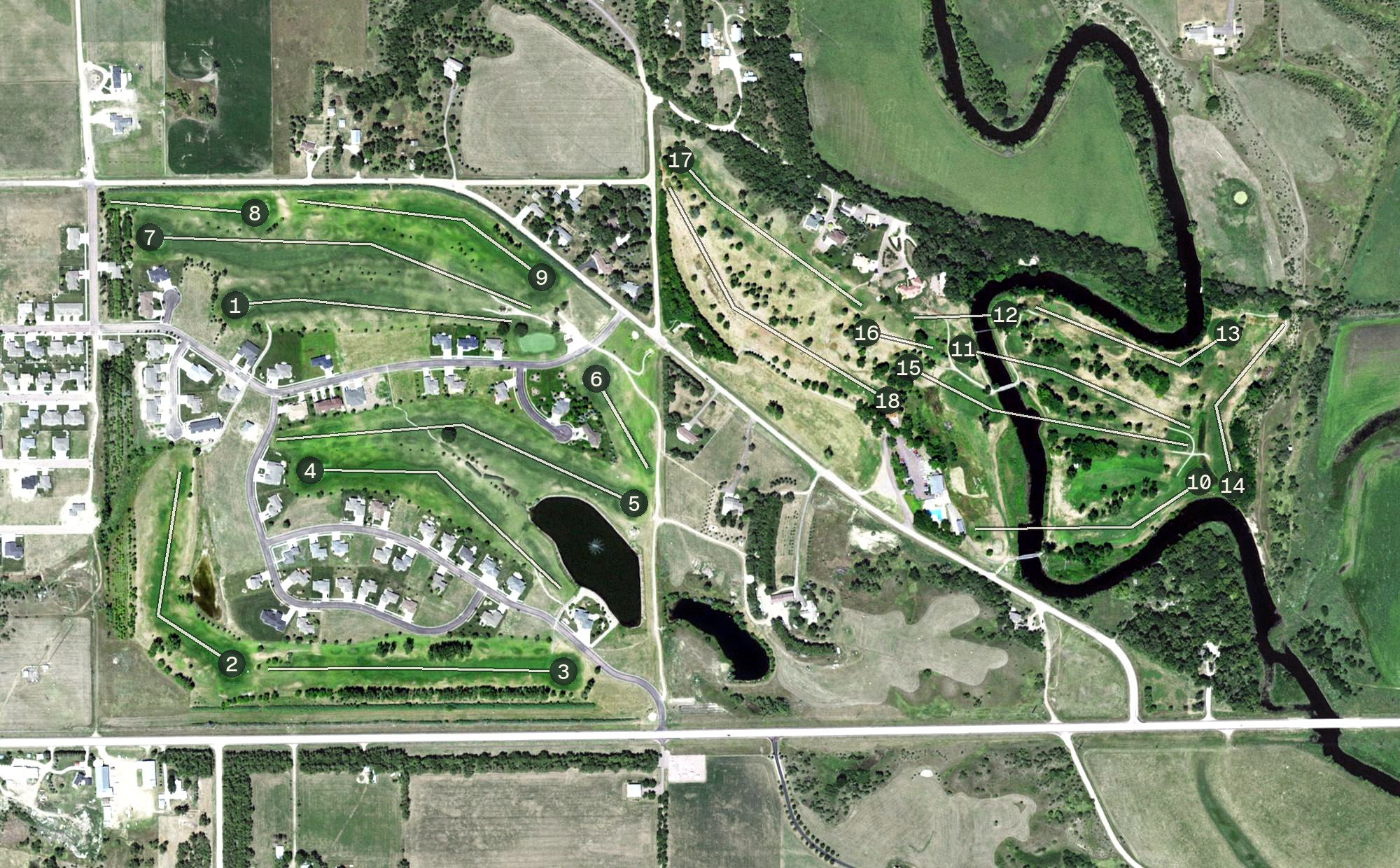 Aerial view of Wild Oak Golf Course, SD