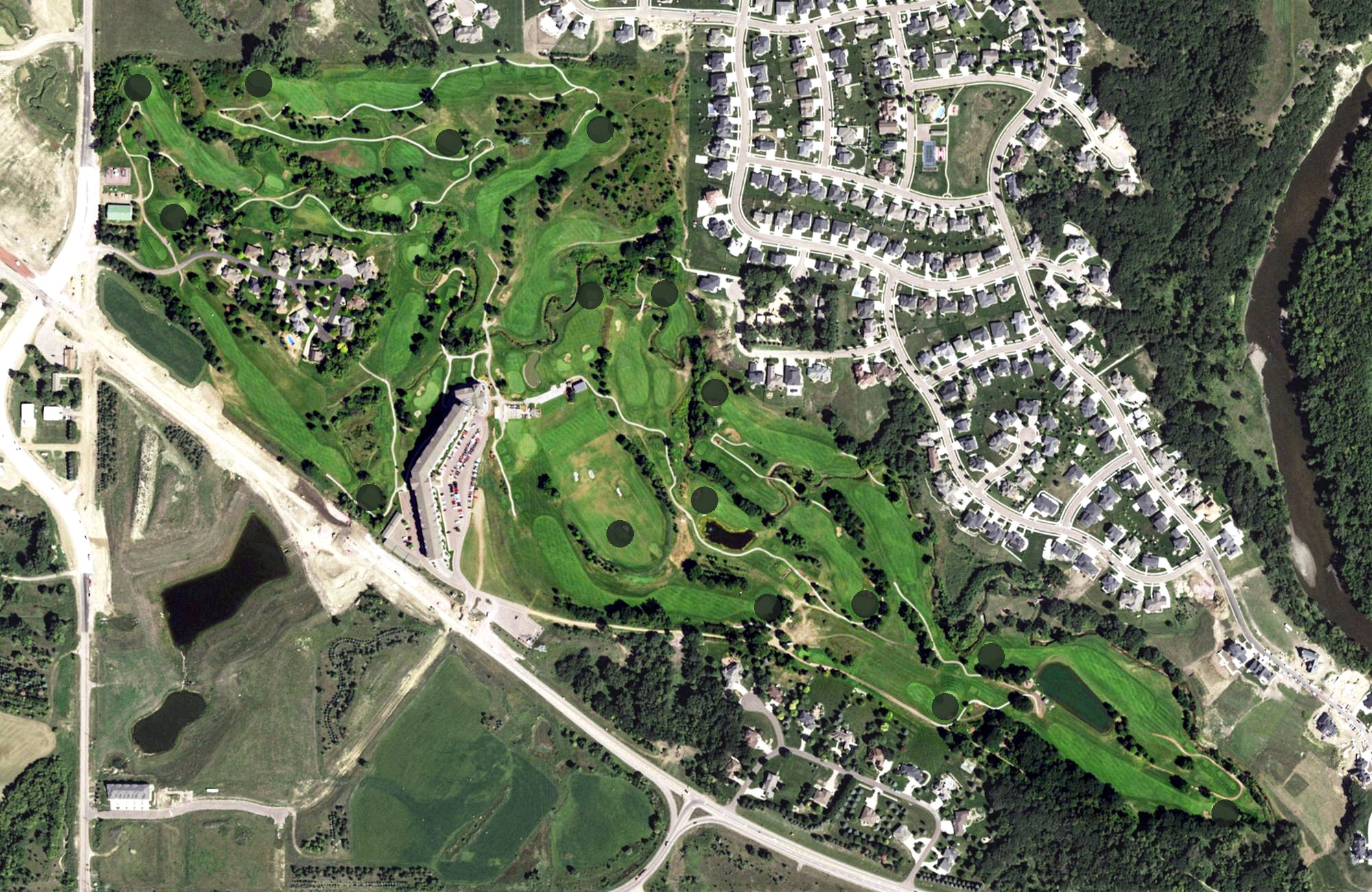 Aerial view of Willow Run Golf Course, SD