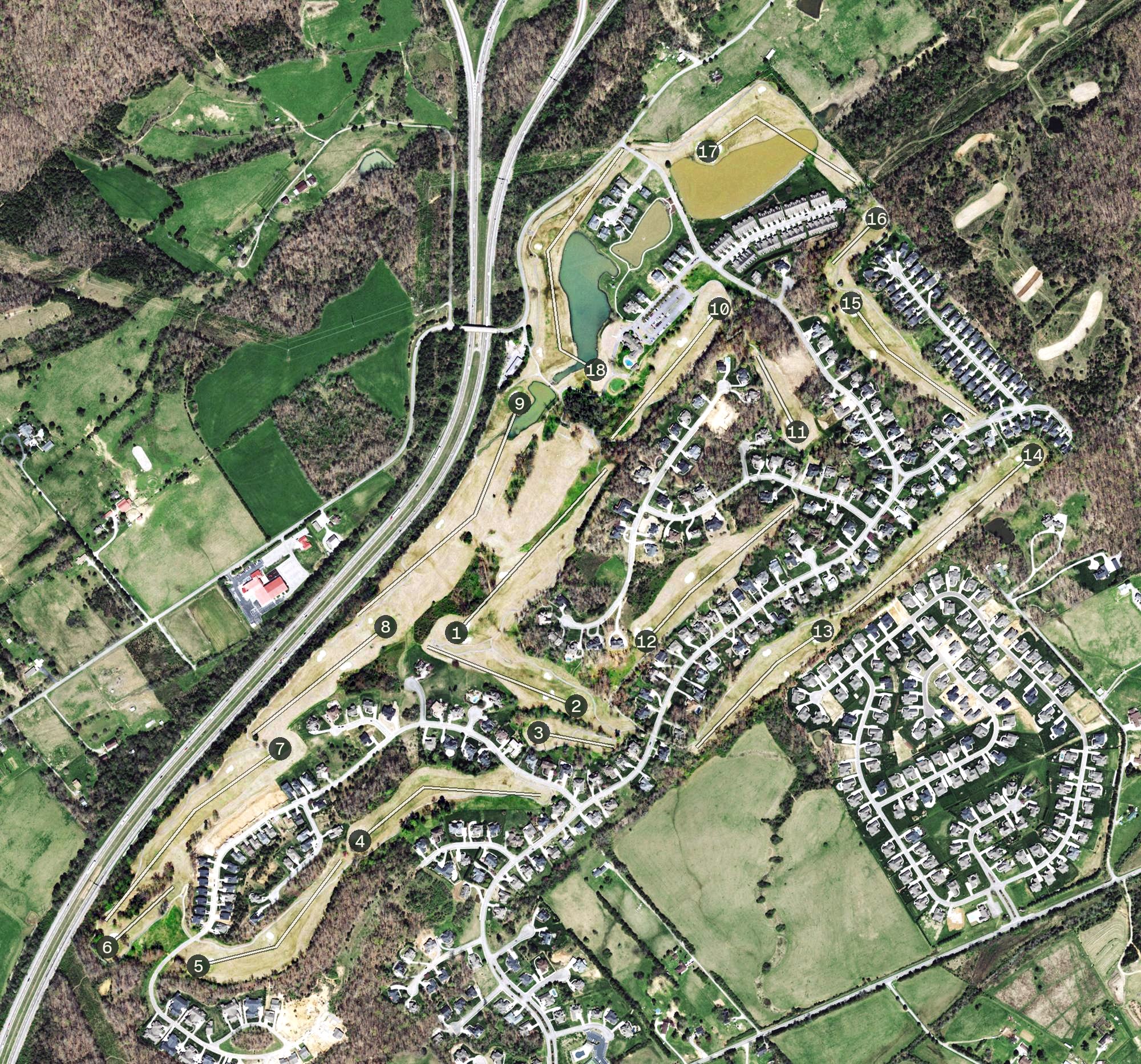 Aerial view of Avalon Golf & Country Club, TN