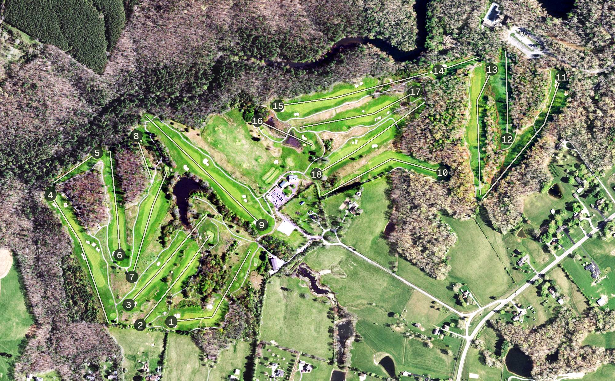 Aerial view of Bear Trace at Cumberland Mountain State Park, TN