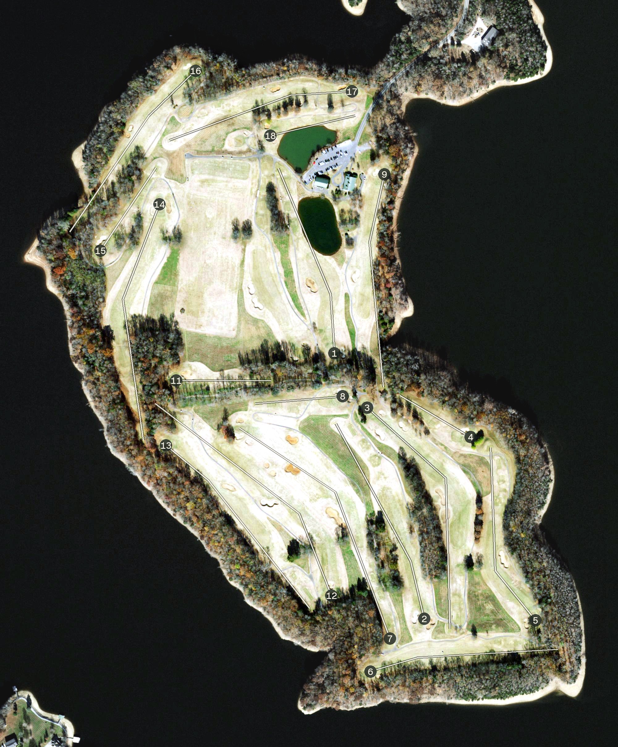 Aerial view of Bear Trace Golf Course, TN