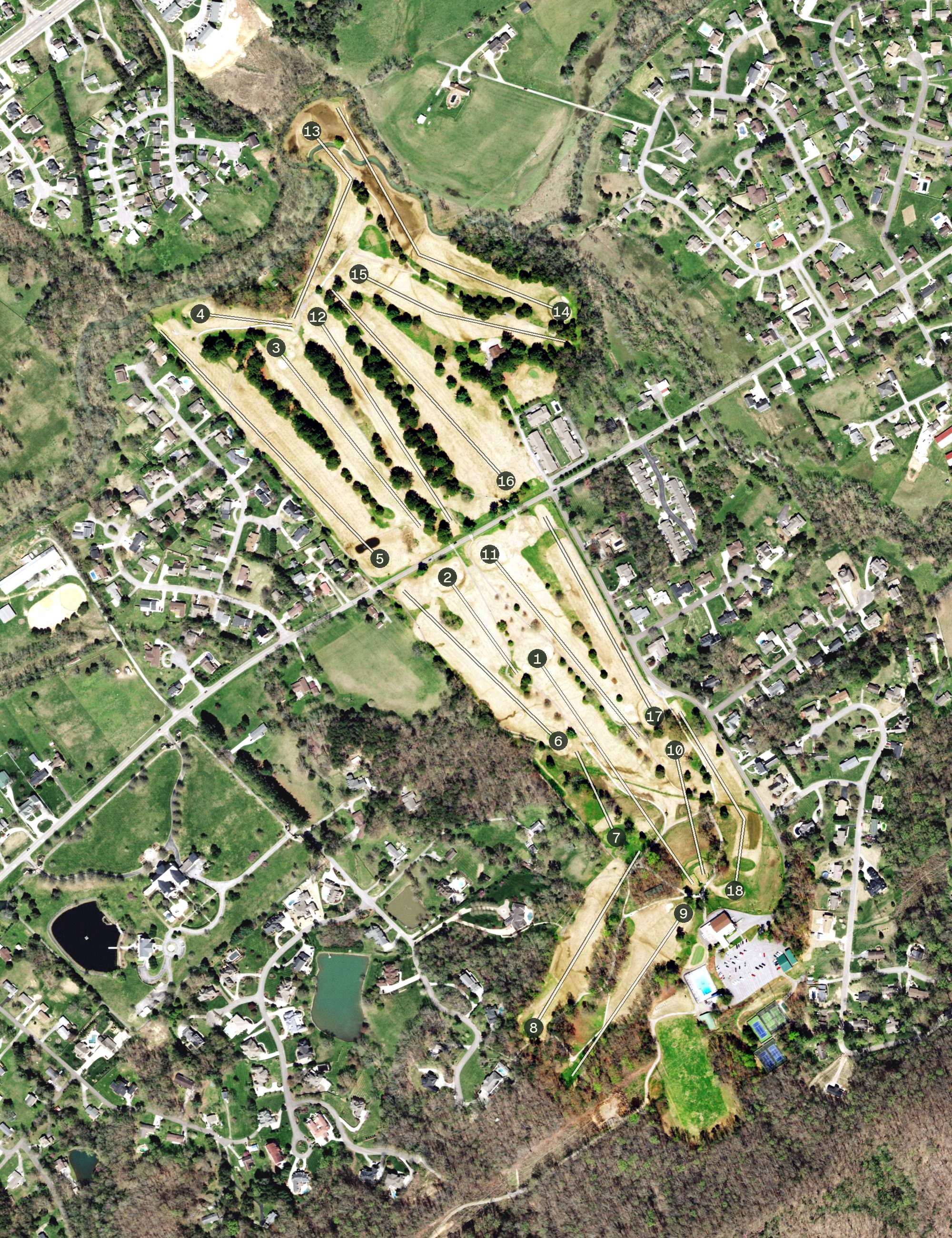 Aerial view of Beaver Creek Country Club, TN